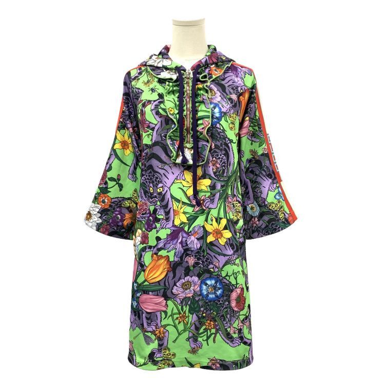 Gucci Gucci Floral Animal Print Hooded Mini Dress Size S Size S / US 4 / IT 40 - 1 Thumbnail