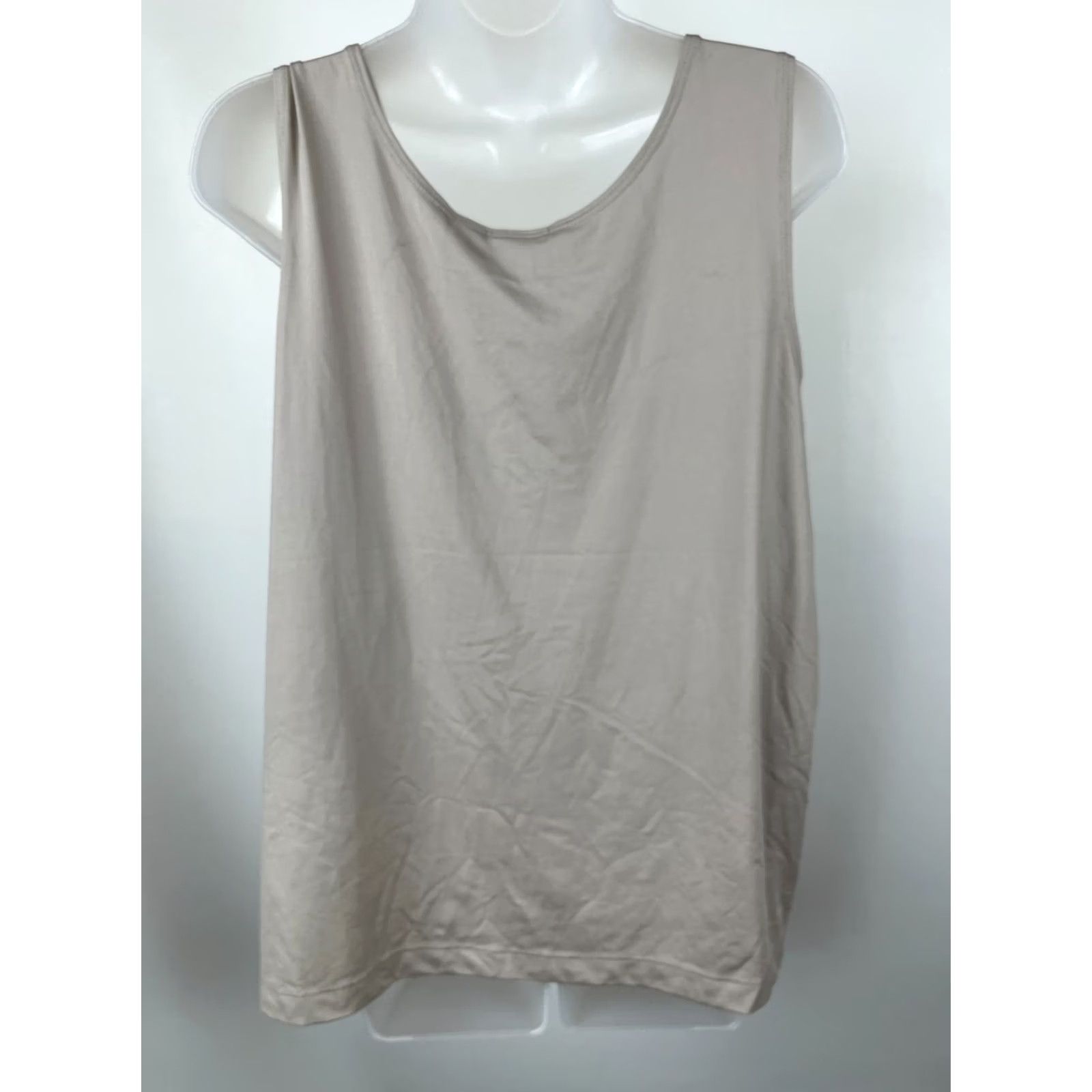 Vintage Chicos Tank Top Womens Beige Scoop Neck Nylon Spandex Sleeveless Casual Comfort Size XS / US 0-2 / IT 36-38 - 5 Thumbnail