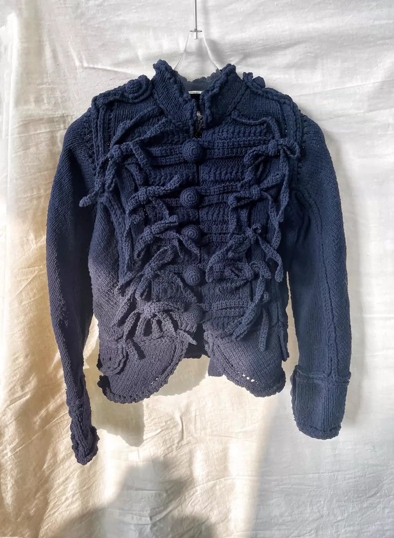 Comme des Garcons CDG Tao Blue Embroidered Knit Jacket - dmc Size US M / EU 48-50 / 2 - 1 Thumbnail