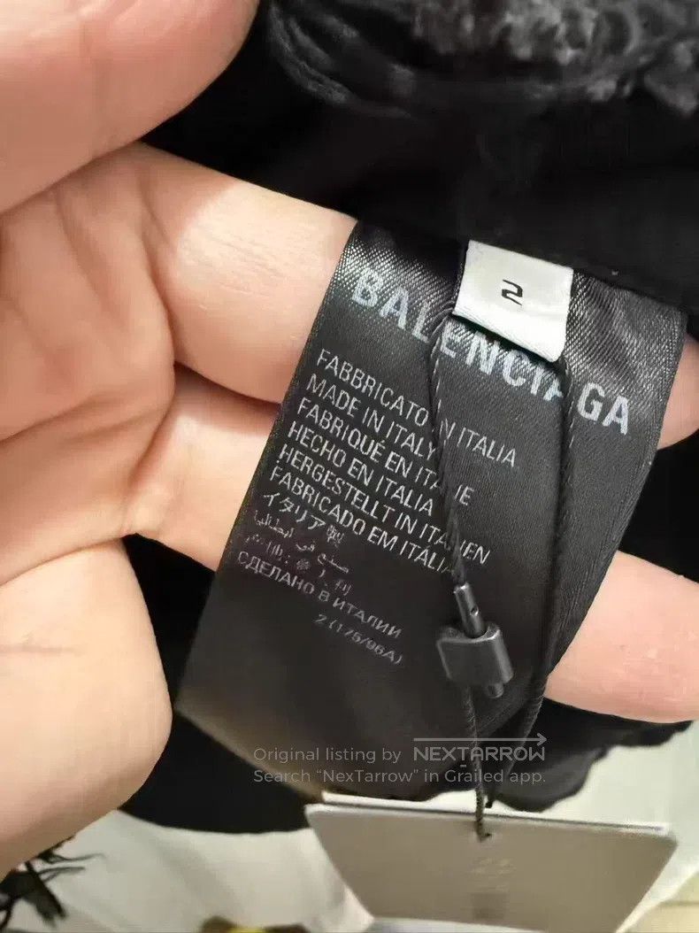 Balenciaga Balenciaga Black Grey Plaid Embroidered Logo Fringe Distre Size US M / EU 48-50 / 2 - 5 Thumbnail
