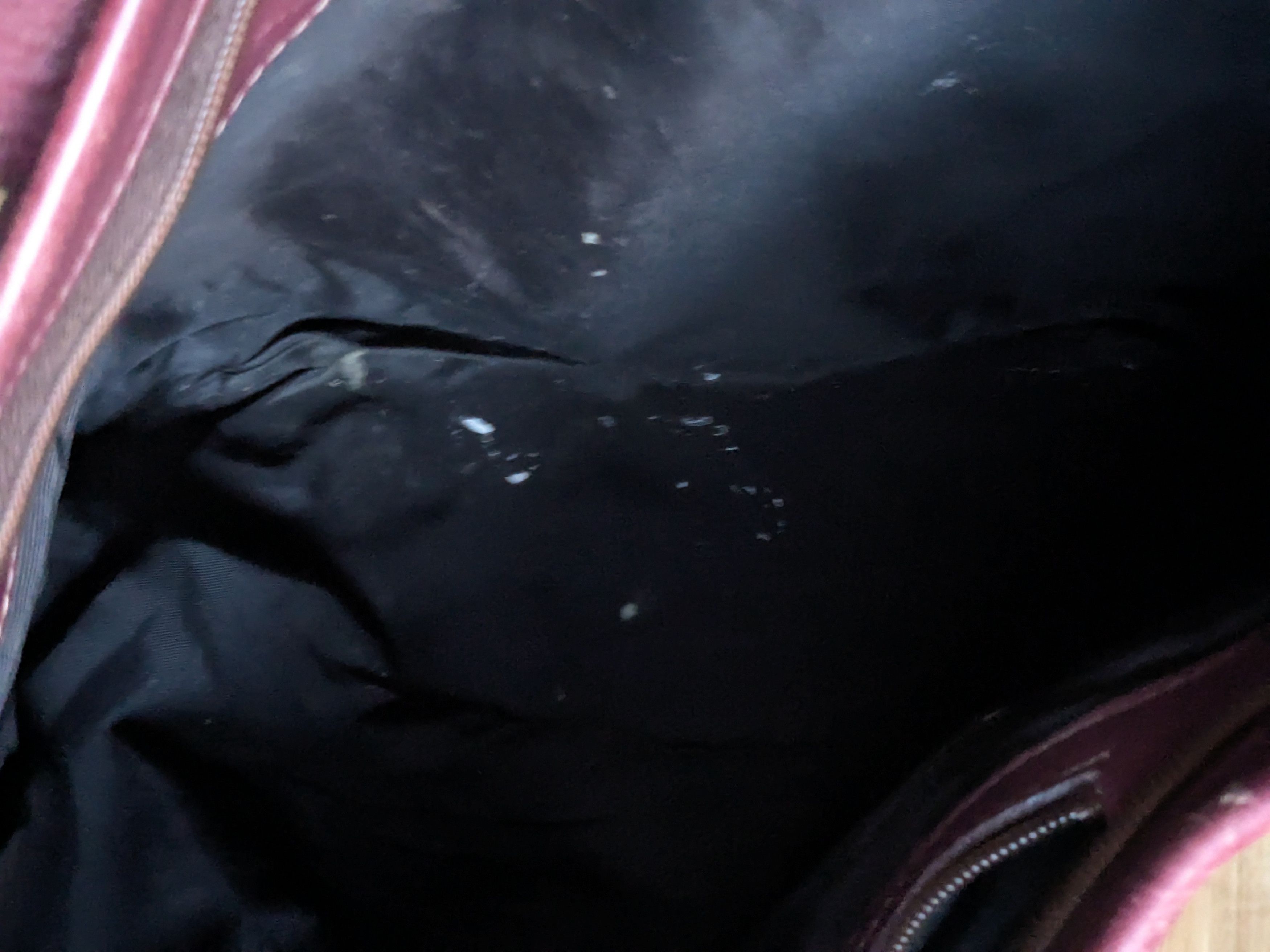 Genuine Leather Vintage Leather Tote Bag Burgundy Zipper Strap Pockets Size ONE SIZE - 11 Thumbnail
