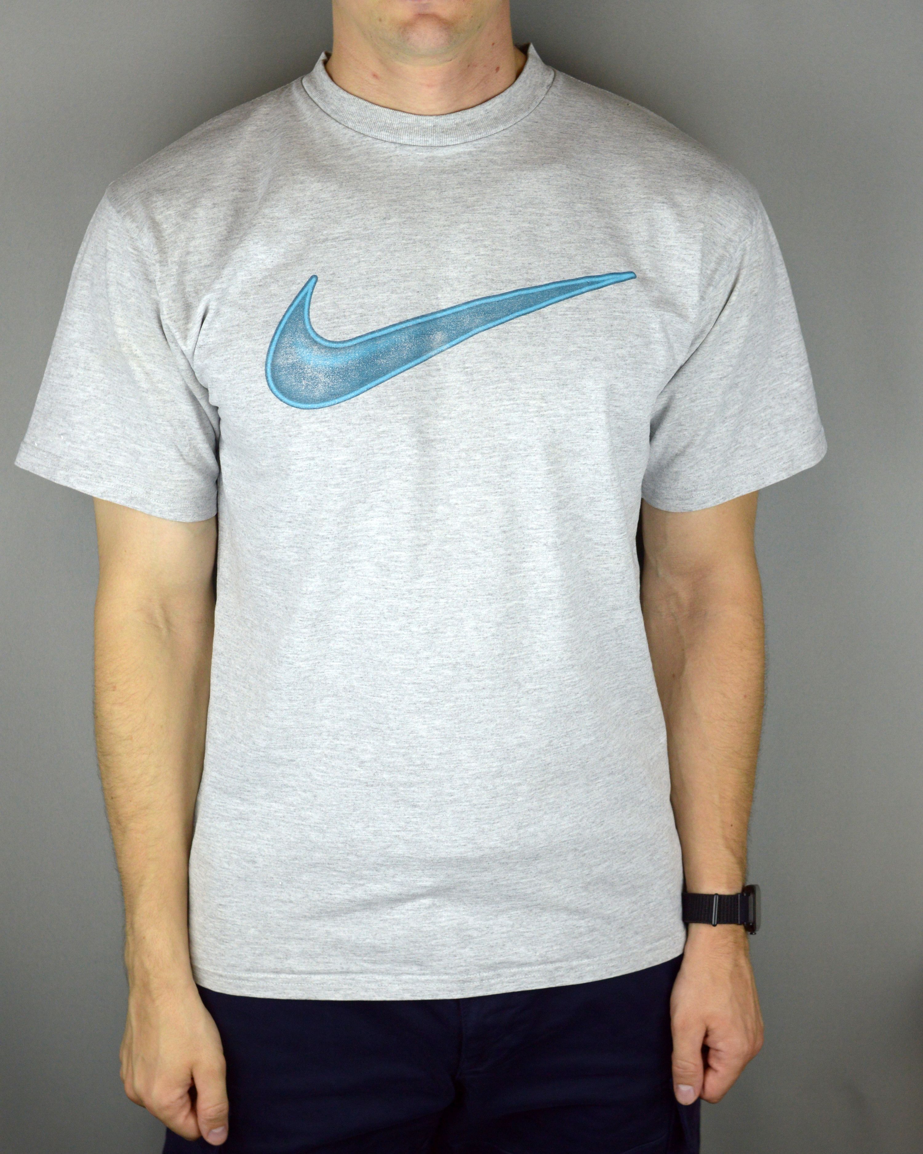 Nike × Vintage Vintage Nike Big Swoosh 90s t shirt Size US S / EU 44-46 / 1 - 1 Thumbnail