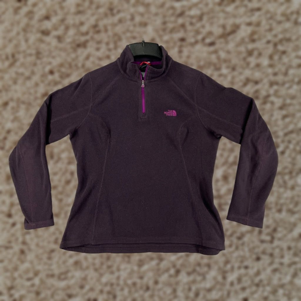 The North Face The North Face Sweater Women Medium Red 100% Polyester Fleece Mock Neck 1/4 Zip Size M / US 6-8 / IT 42-44 - 1 Thumbnail