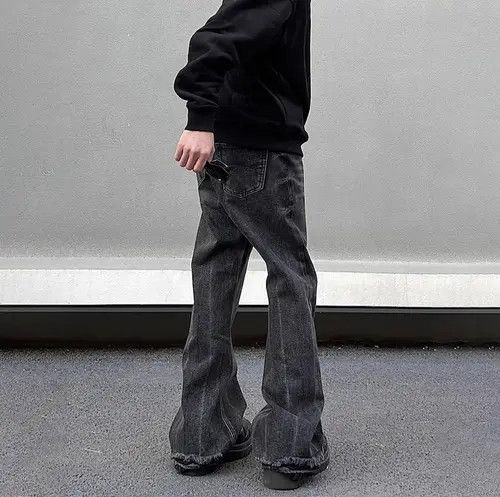 Jean Loose Straight-leg Flared Black Jeans Size US 31 - 2 Thumbnail