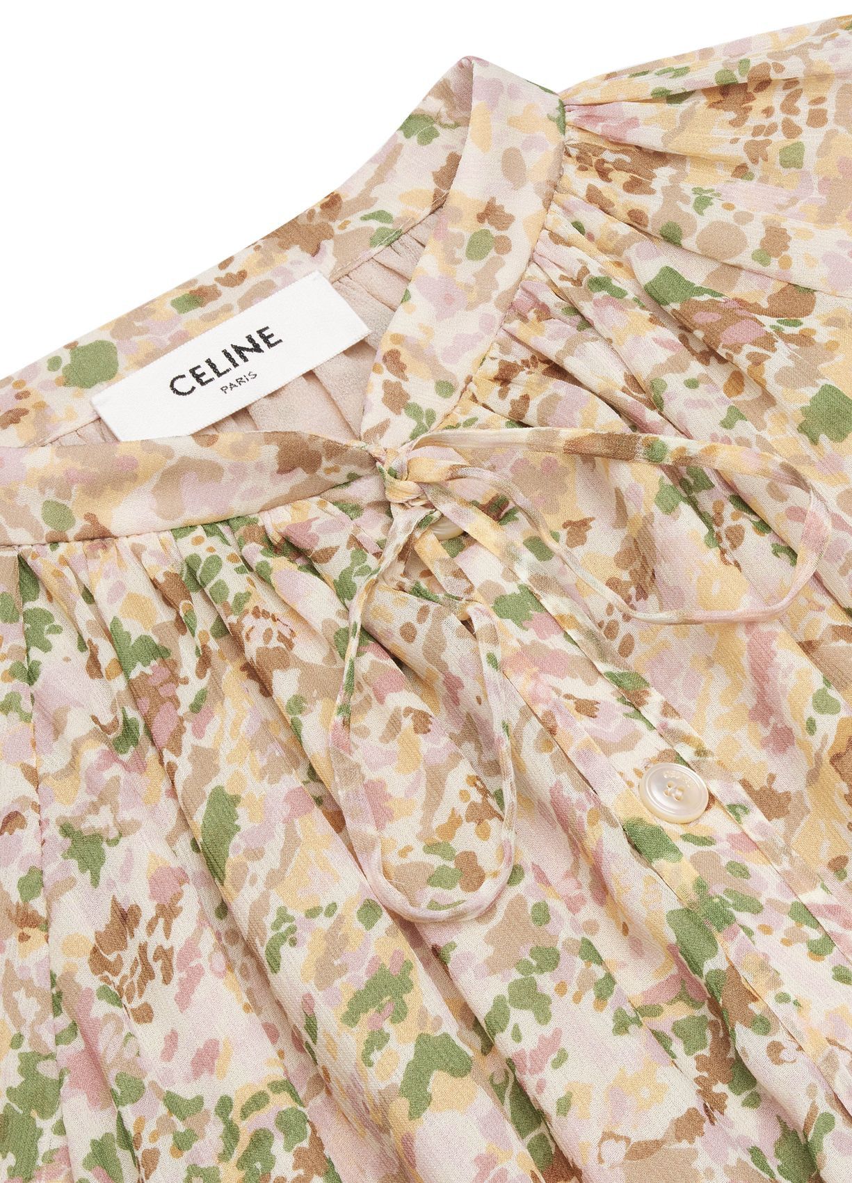 Celine o1bcso1str0824 Folk Dress In Silk Crepon in Multicolor Size XXS / US 00 / IT 34 - 3 Thumbnail