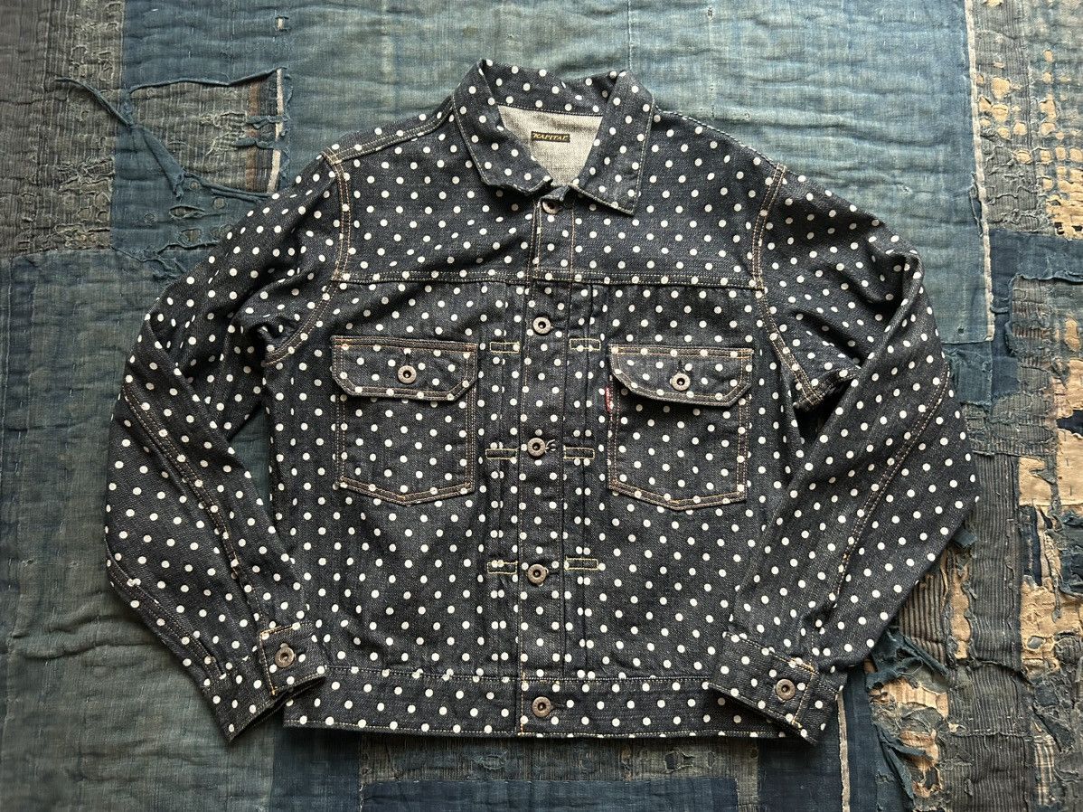 image of Kapital Dotted Denim 2Nd Jacket in Indigo, Men's (Size Small)