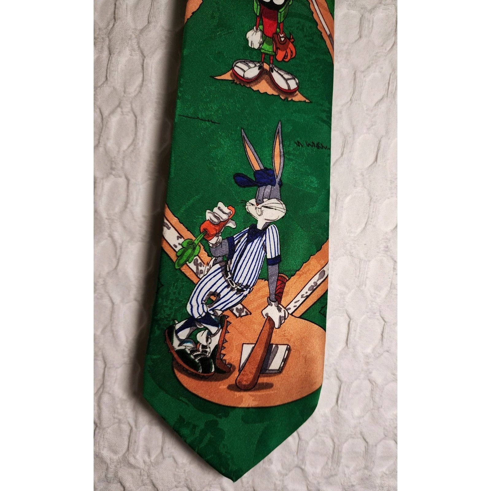 Warner Bros VTG 1993 Warner Bros. Looney Tunes Mania tie Baseball Theme Size ONE SIZE - 3 Thumbnail