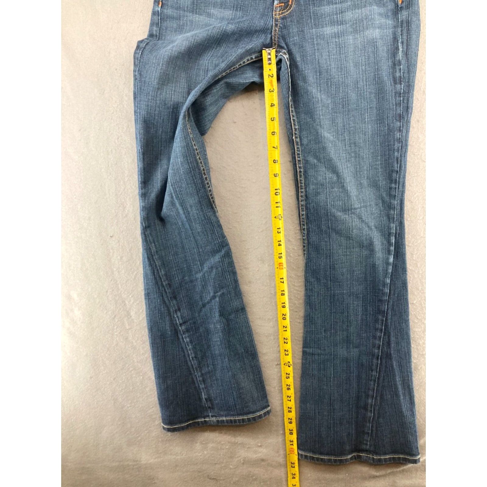 Vintage David Kahn Women's Jeans 29 Regular Flare Dark Blue 5-Pocket USA Made Size 29" - 5 Thumbnail