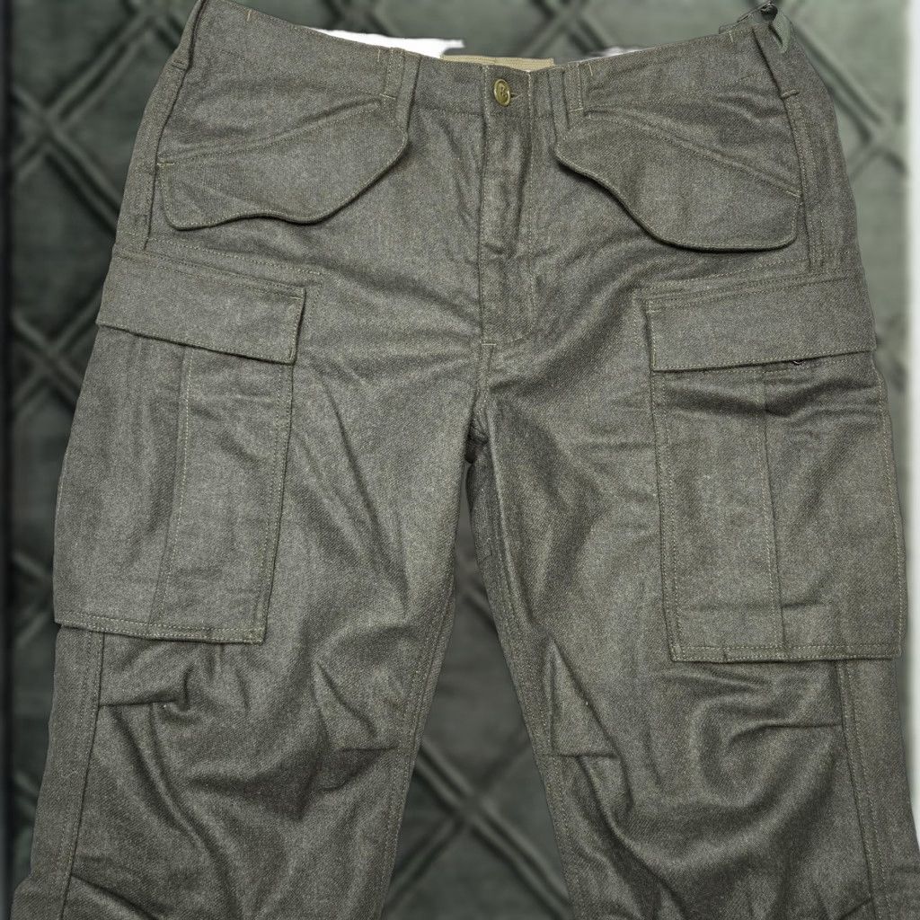 Apolis Apolis Mens Cargo Pants 34x32 Green Tweed Global Citizen Flat Front Zip Fly Pockets Adjustable Waist Wool Polyester Spandex Workwear Casual Mens Size US 34 / EU 50 - 1 Thumbnail