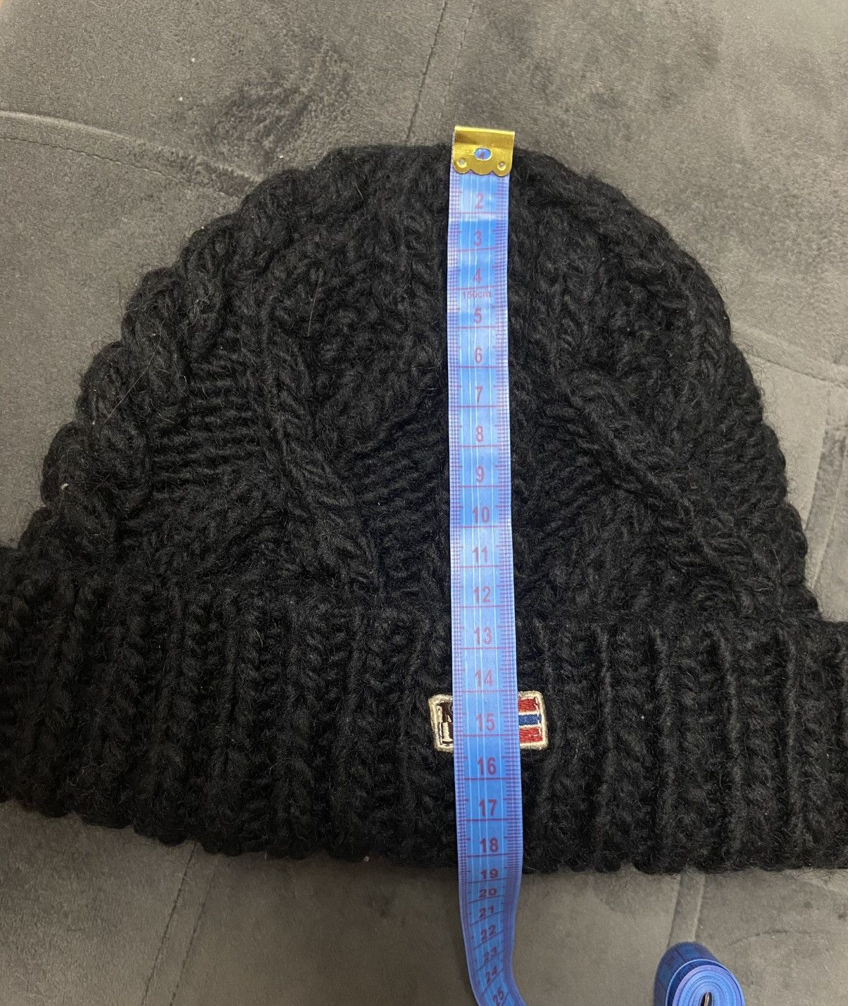 Napapijri Napapijri Semiury Beanie Hat Black Cable Knit Wool Blend Size ONE SIZE - 5 Thumbnail