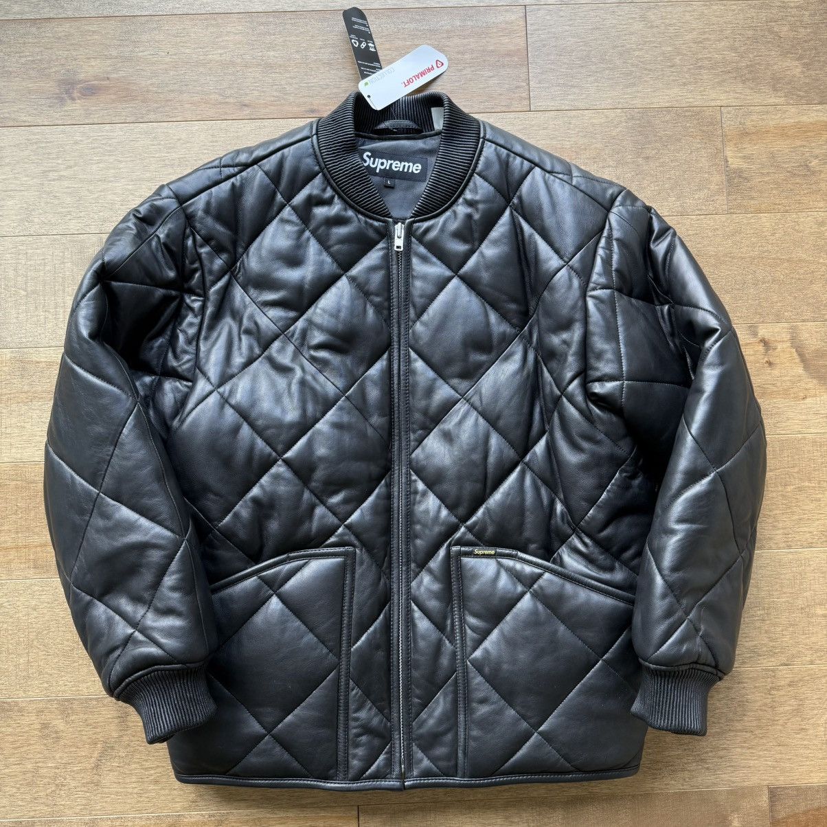 Supreme Quilted Leather Work Jacket Black Large