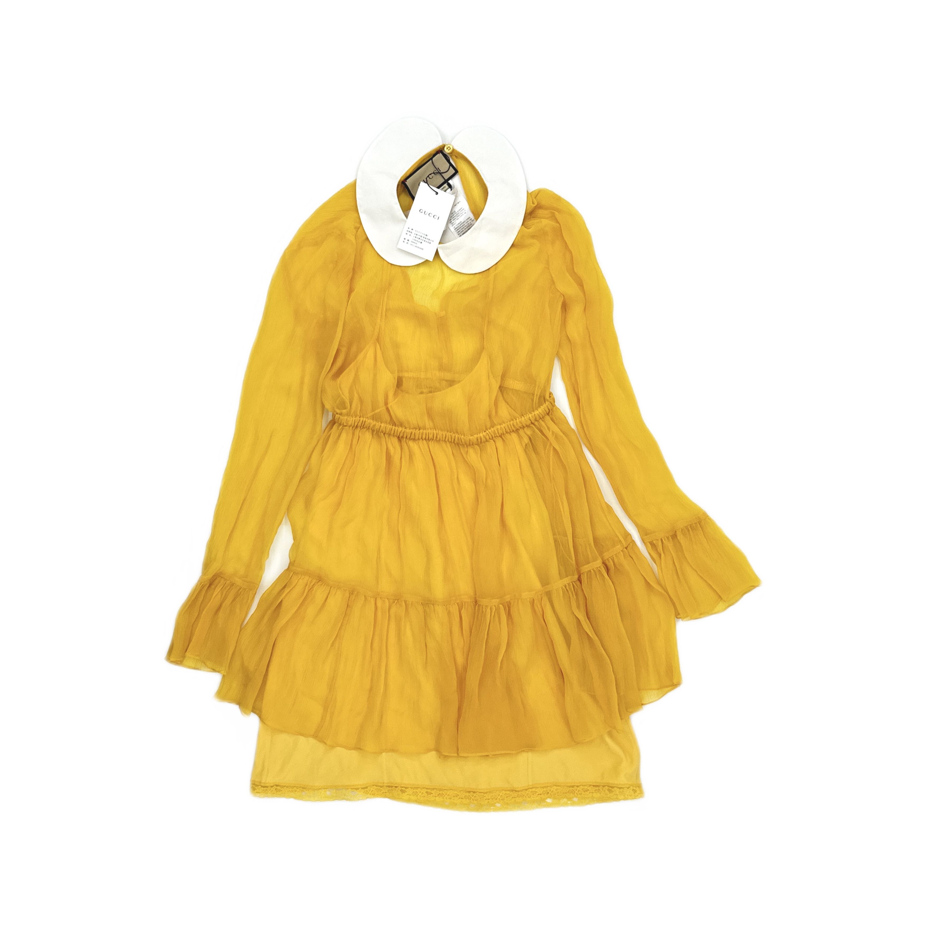 Gucci Gucci Silk Ruffle Collar Mini Dress Size 38 Size XS / US 0-2 / IT 36-38 - 1 Thumbnail