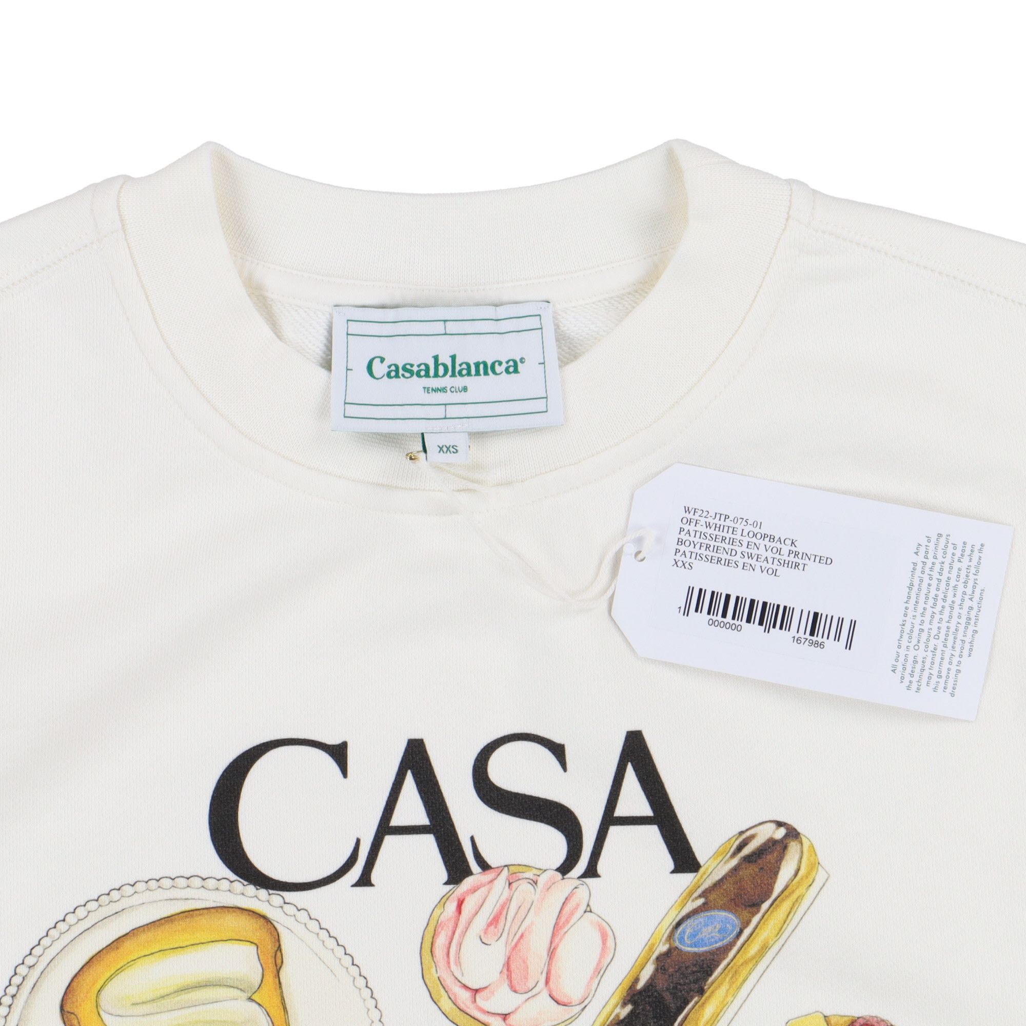 Casablanca Cream Patisseries Logo Oversized Sweatshirt Size XXS / US 00 / IT 34 - 4 Thumbnail