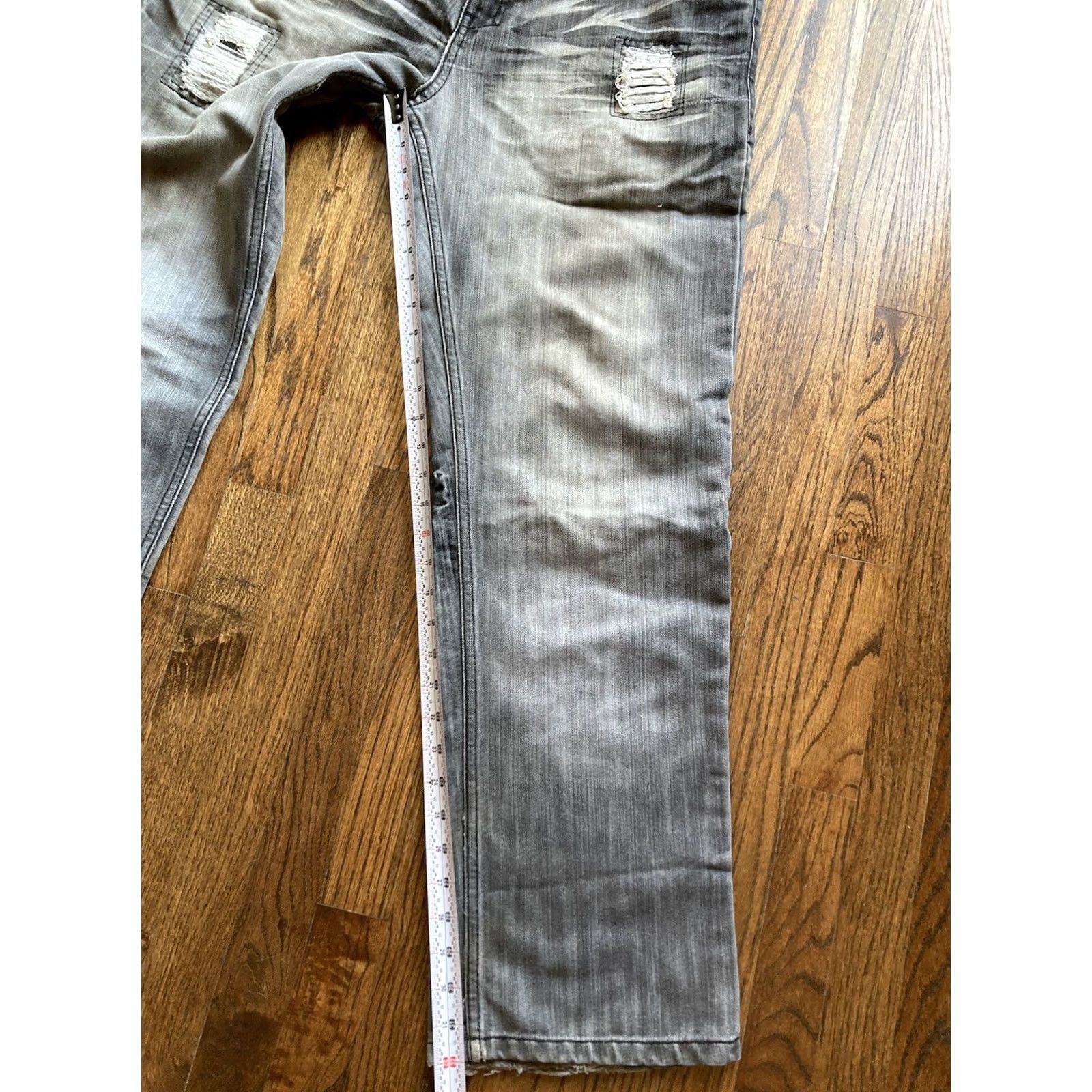 Vintage VINTAGE Red Ape Jeans Mens 36x32 Gray Denim Jeans 90s Gothic Grunge Cross Embroidered Baggy Straight Relaxed Regular Mens Size US 36 / EU 52 - 5 Thumbnail
