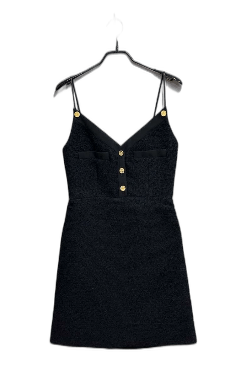 Louis Vuitton Black Spaghetti Strap Dress with Gold Buttons -2505 Size S / US 4 / IT 40 - 1 Thumbnail