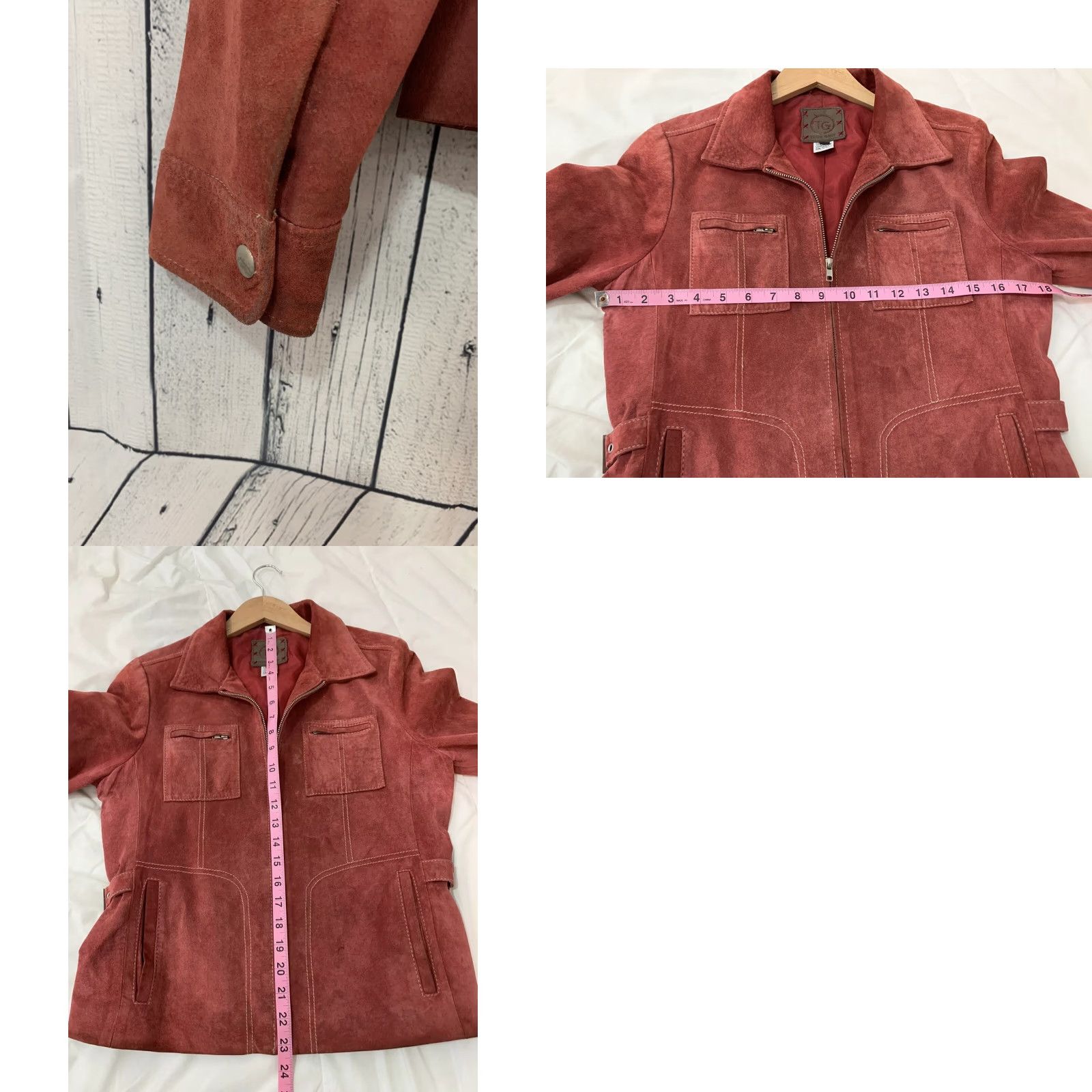 Vintage TRUE GRIT Leather Coat Women's Size S Red Full Zip Suede Leather Jacket Size S / US 4 / IT 40 - 8 Thumbnail