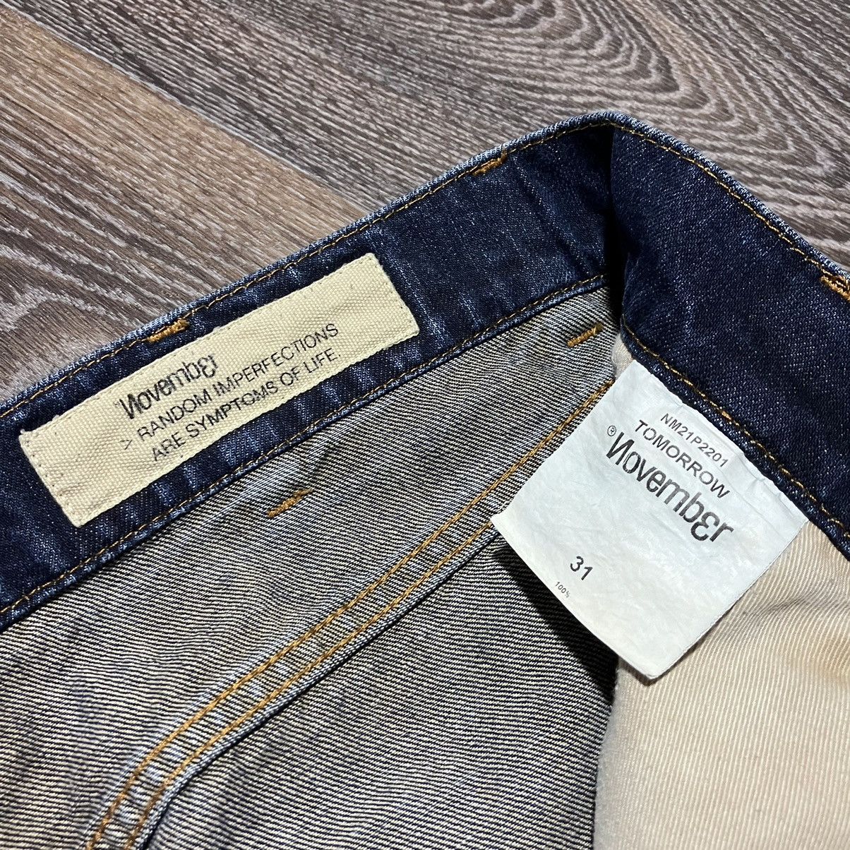 November NOVEMBER Tomorrow Distressed Denim Washed Dark Blue Jeans Size US 31 - 16 Thumbnail