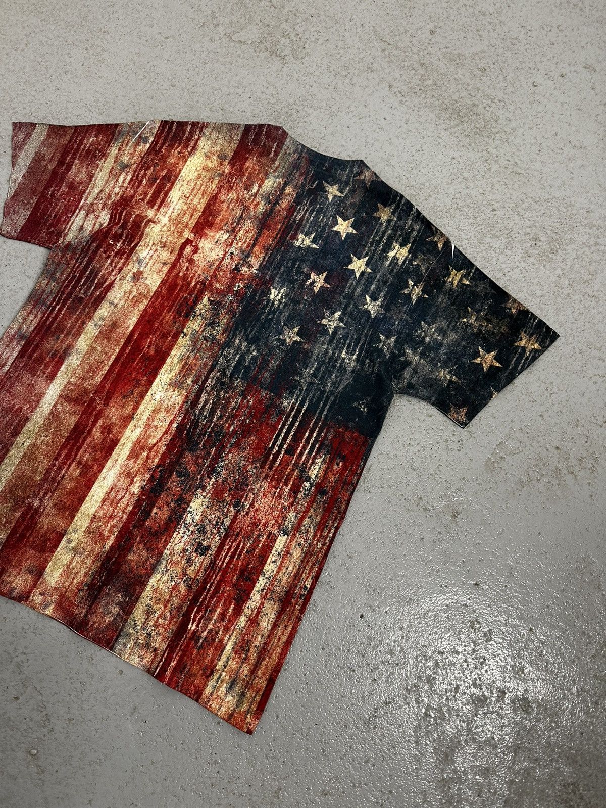 Vintage 00s Fight Club Movie Losing All Hope Is Freedom USA Flag Tee Size US M / EU 48-50 / 2 - 12 Thumbnail