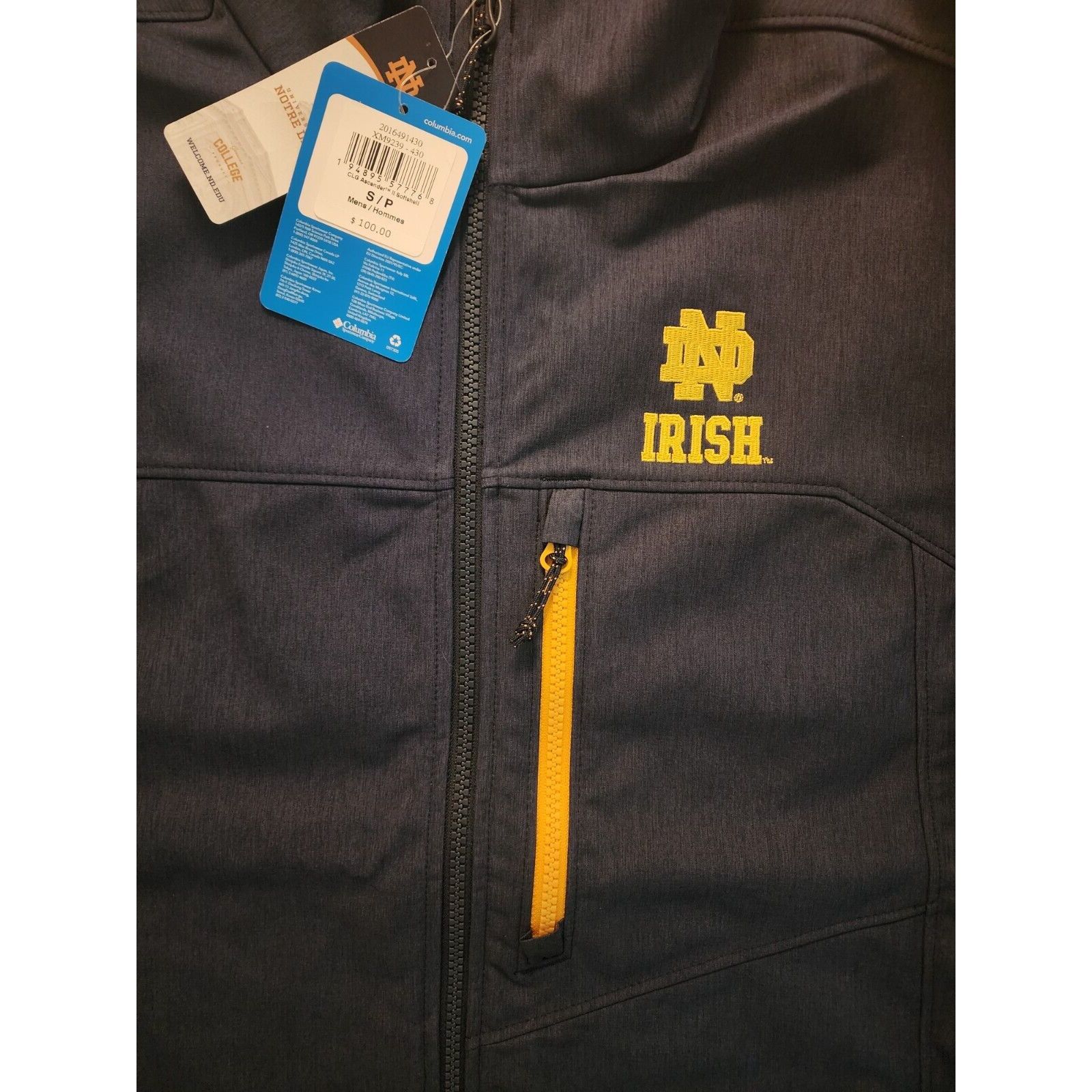 Columbia Notre Dame Columbia Ascender II Softshell Jacket Navy Small Size US S / EU 44-46 / 1 - 3 Thumbnail