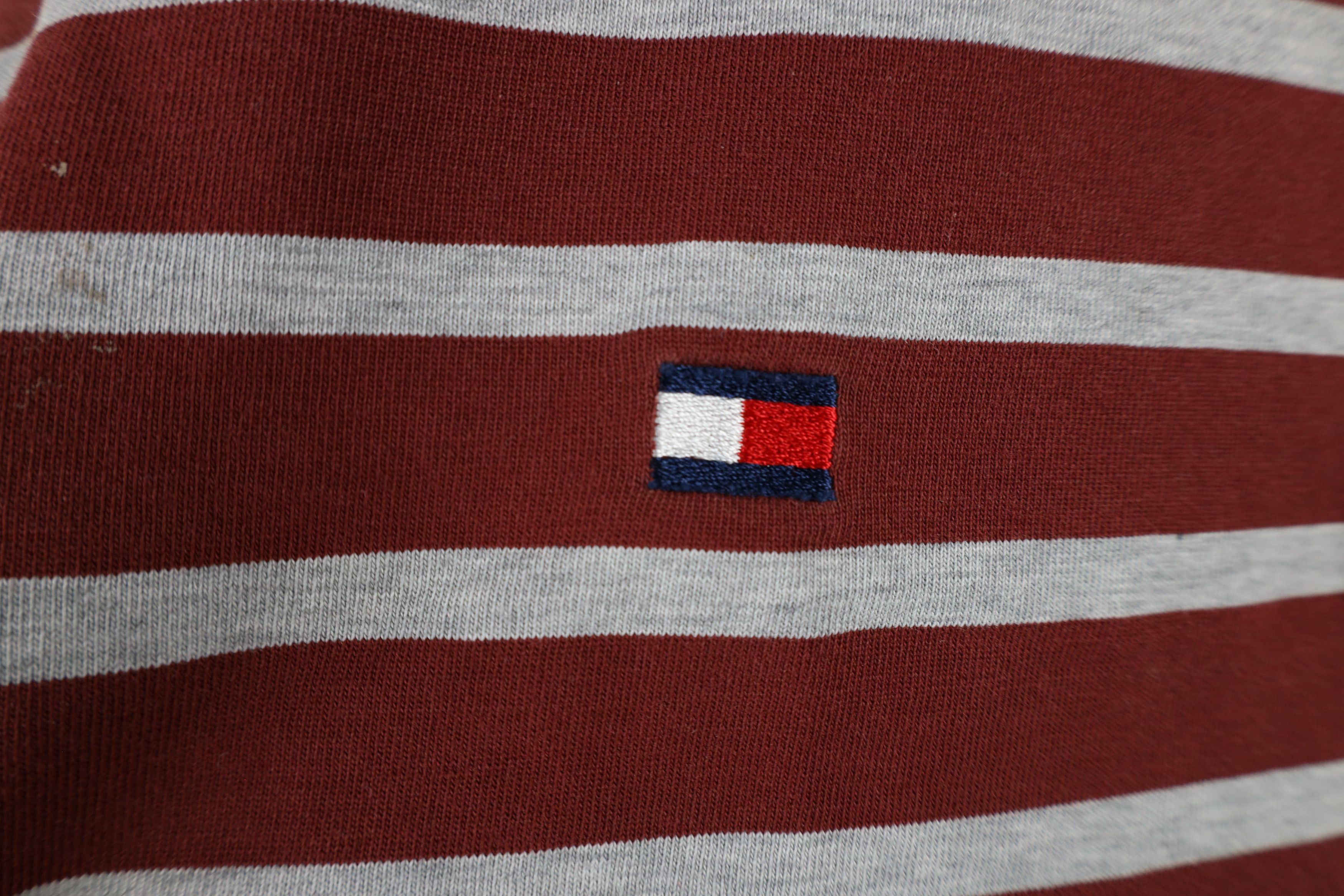 Tommy Hilfiger × Vintage Vintage 90s Tommy Hilfiger Striped Long Sleeve Rugby Polo Size US L / EU 52-54 / 3 - 4 Thumbnail