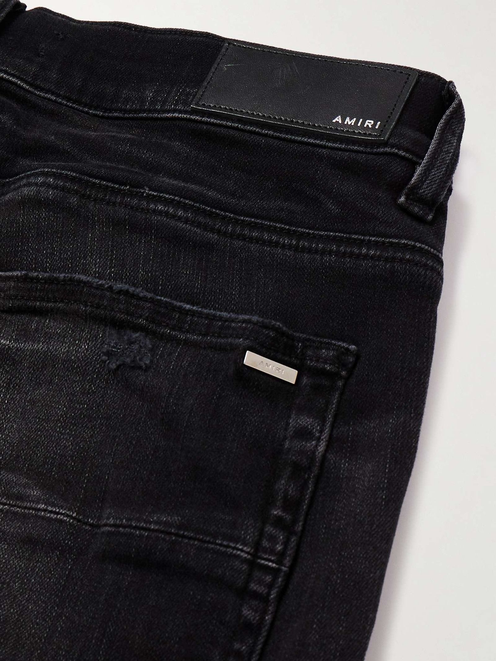 Amiri o1mle0426 Crystal Embellished Logo Jeans in Indigo Blue Size US 34 / EU 50 - 5 Thumbnail
