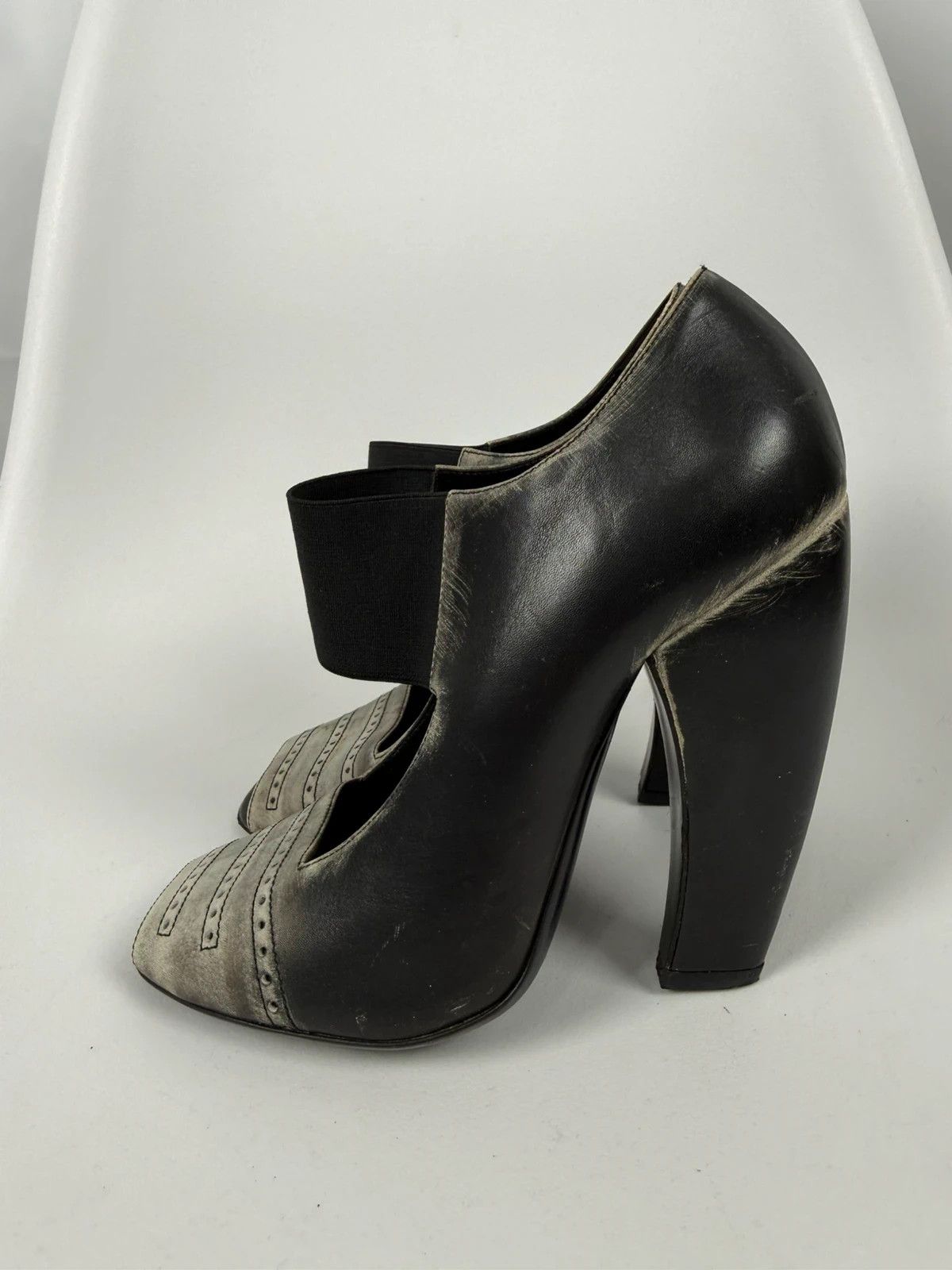 Prada Prada Distressed Open Toe Heel Pumps size 40 Size US 10 / IT 40 - 3 Thumbnail