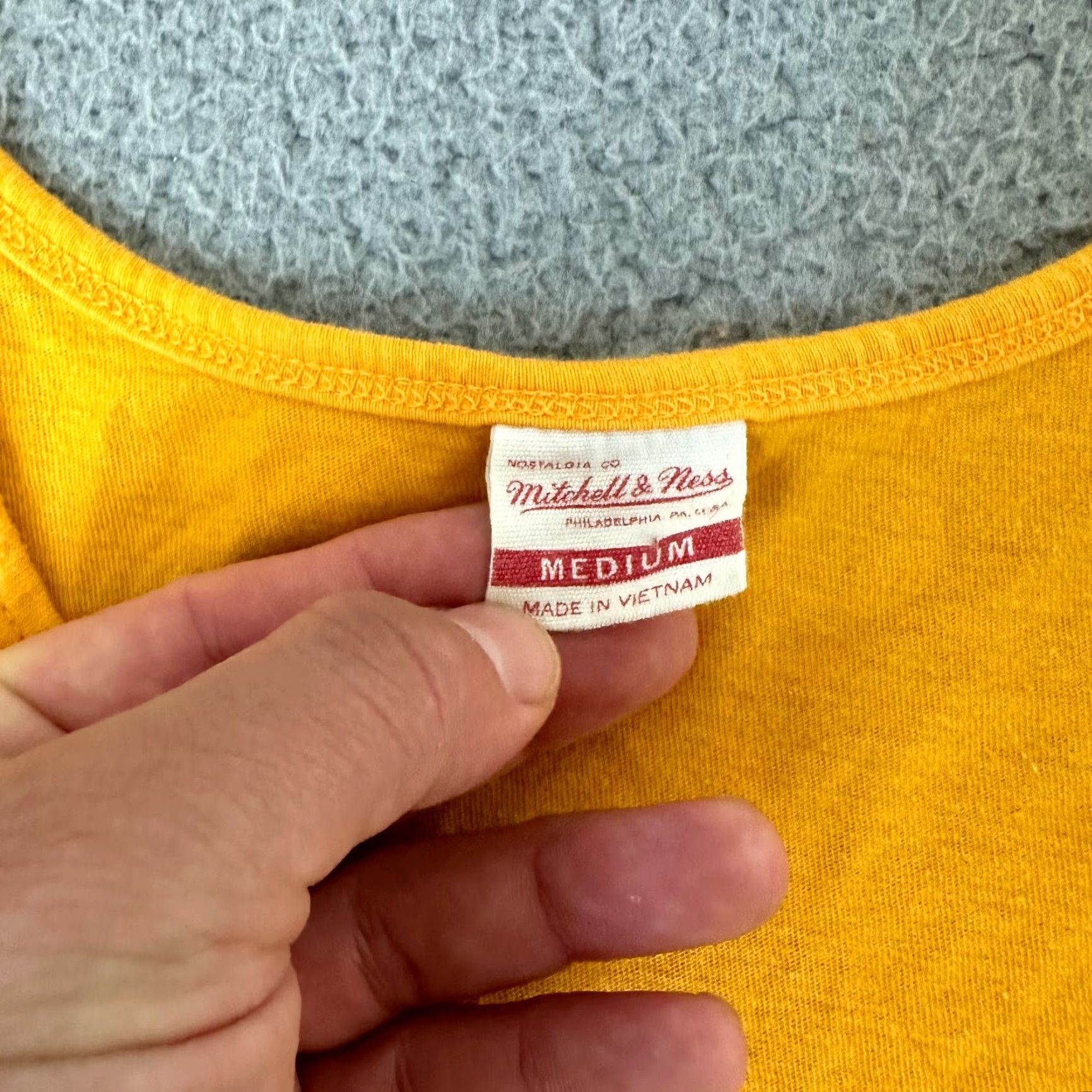 Mitchell & Ness Mitchell & Ness Magic Johnson Tank Top Adult Medium Gold Shirt Mens 90s USA Crew Neck Sleeveless Cotton Polyester Logo Athletic Short Sleeve T-Shirt Size US M / EU 48-50 / 2 - 6 Thumbnail