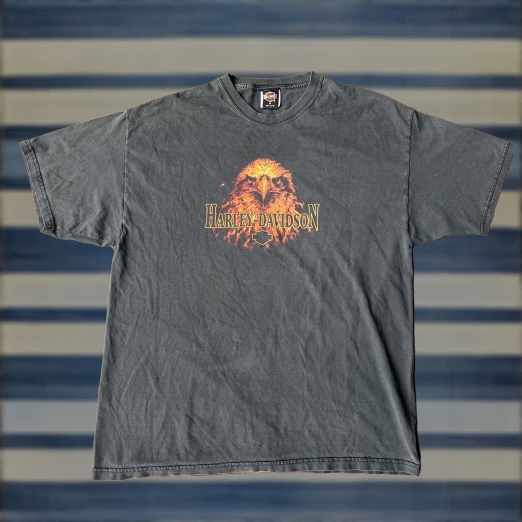 Harley Davidson VINTAGE Harley-Davidson Eagle Flame T-Shirt XL Biker USA Shirt Men 90s Rock Motorcycle USA Logo Size US XL / EU 56 / 4 - 1 Thumbnail