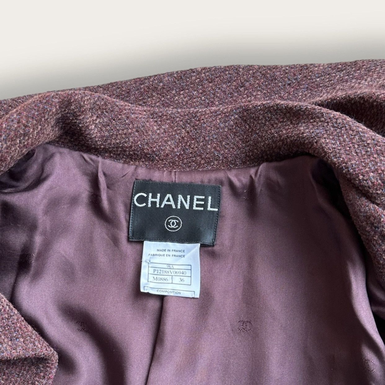 Chanel × Karl Lagerfeld Chanel double-breasted jacket in amaranth wool, 40 Size XS / US 0-2 / IT 36-38 - 4 Thumbnail