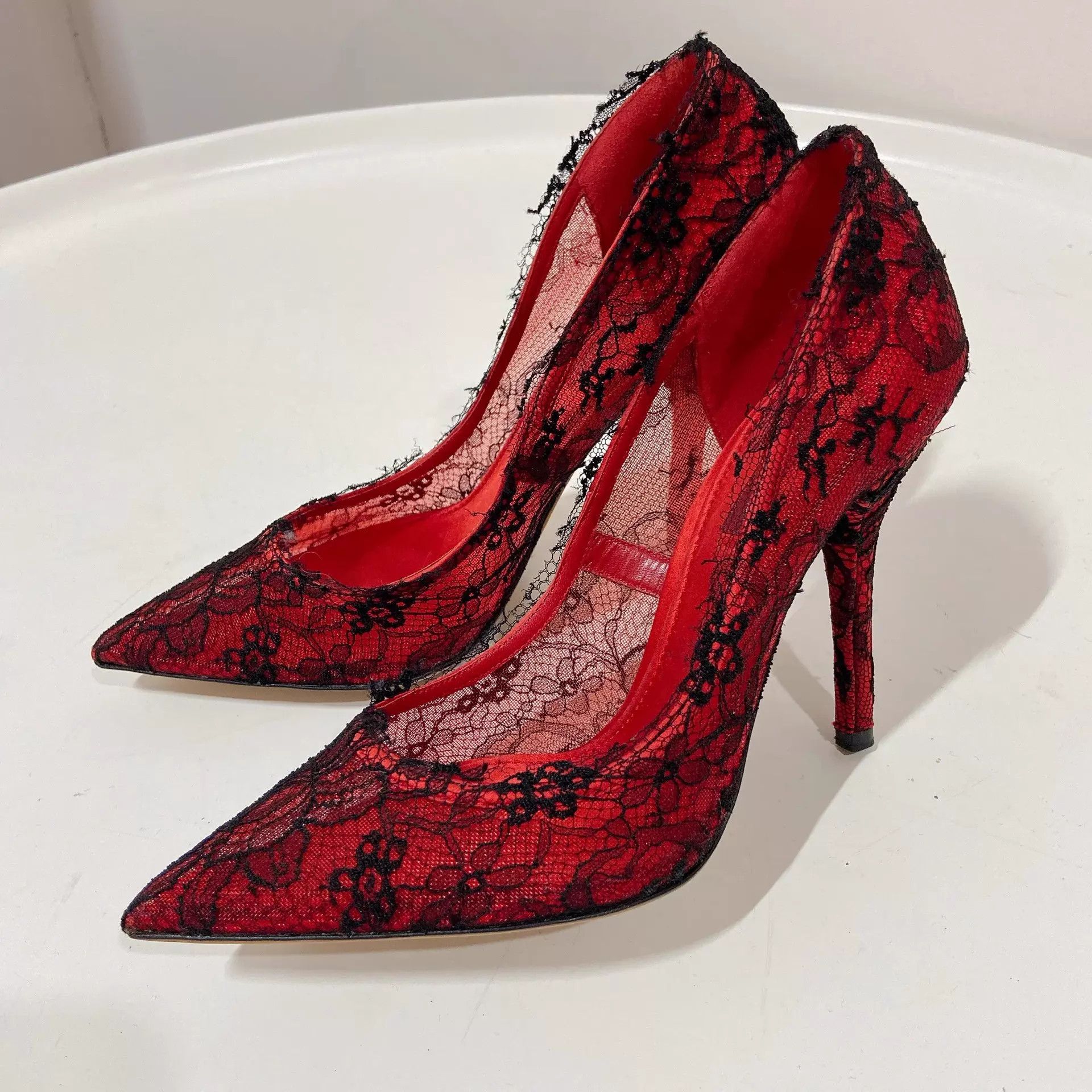 Dolce & Gabbana Dolce&Gabbana red lace high heels size 37 Size US 6.5 / IT 36.5 - 2 Thumbnail