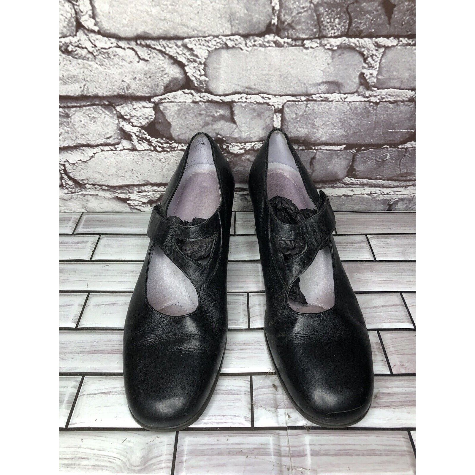 Beautiful Ful BeautiFeel Black Leather MaryJane Comfort Casual Pump Heels Size US 8.5 / IT 38.5 - 2 Thumbnail