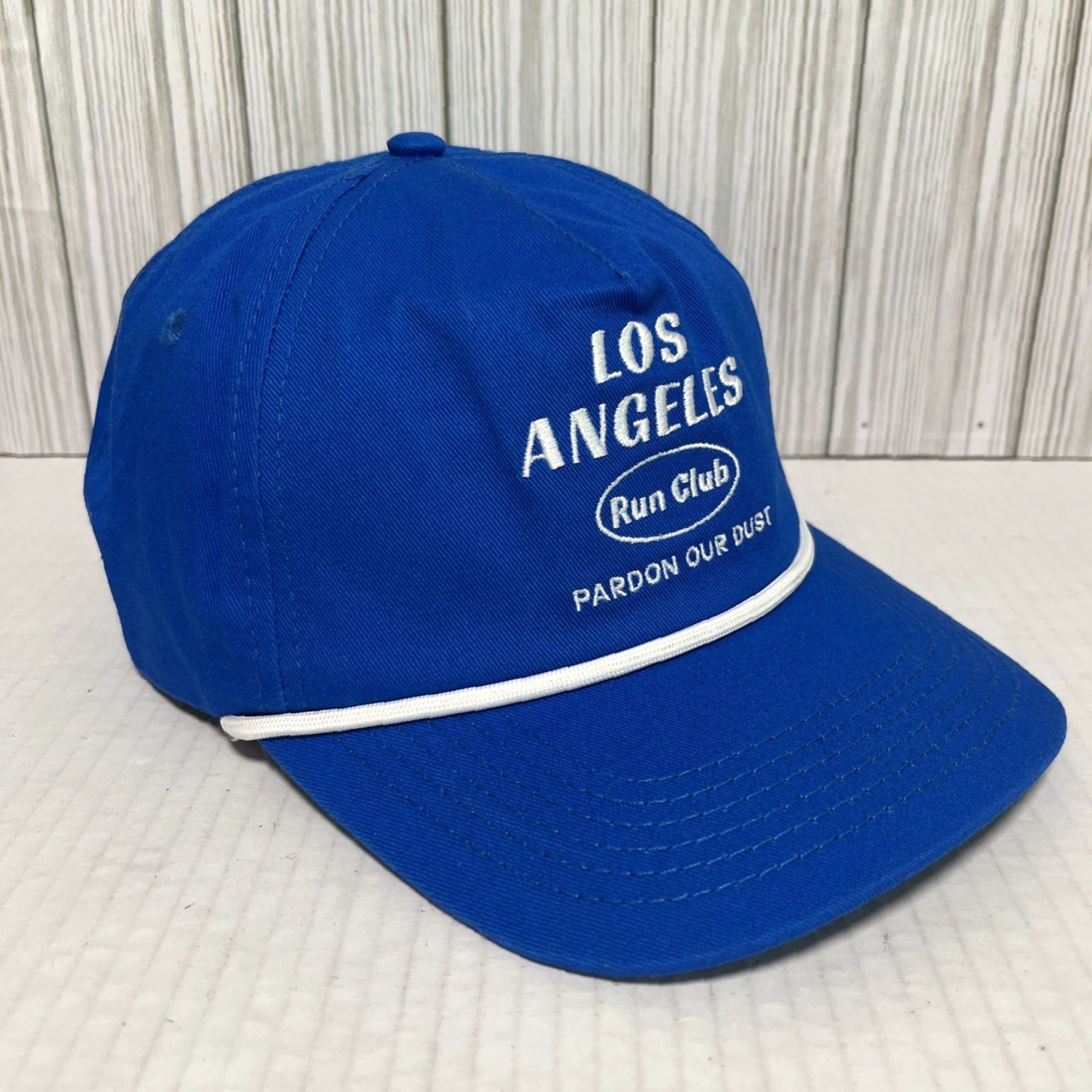 Vintage Sauce Hat Cap Snapback Blue Los Angeles Run Club Rope Trucker Adjustable Breathable Men Cap Running Golf Size ONE SIZE - 3 Thumbnail