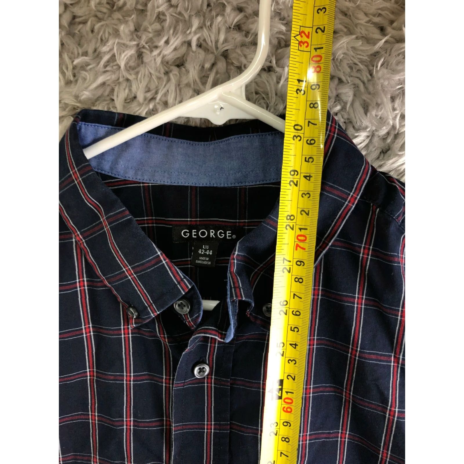 George George Shirt Mens Large 42-44 Blue Striped Long Sleeve Button Down Collar Shirt Size US L / EU 52-54 / 3 - 5 Thumbnail