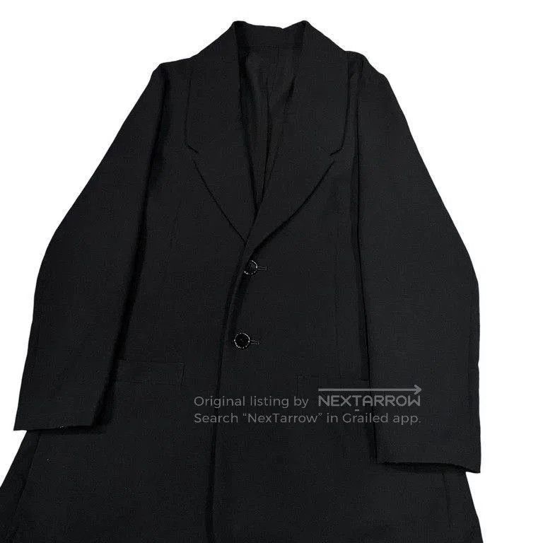 Yohji Yamamoto Yohji Yamamoto Black Wool Long Jacket with Tie Size US S / EU 44-46 / 1 - 3 Thumbnail