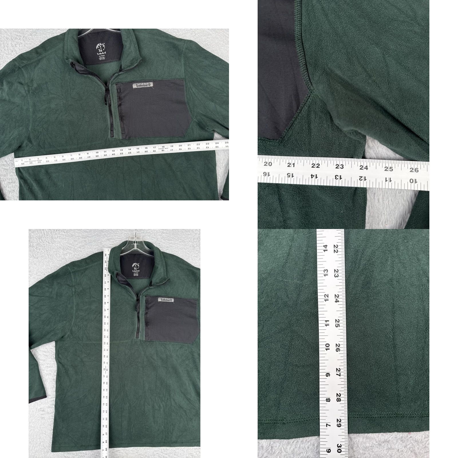 Timberland Timberland Fleece Pullover Mens XL Green Quarter Zip Chest Pocket Sweatshirt Size US XL / EU 56 / 4 - 8 Thumbnail
