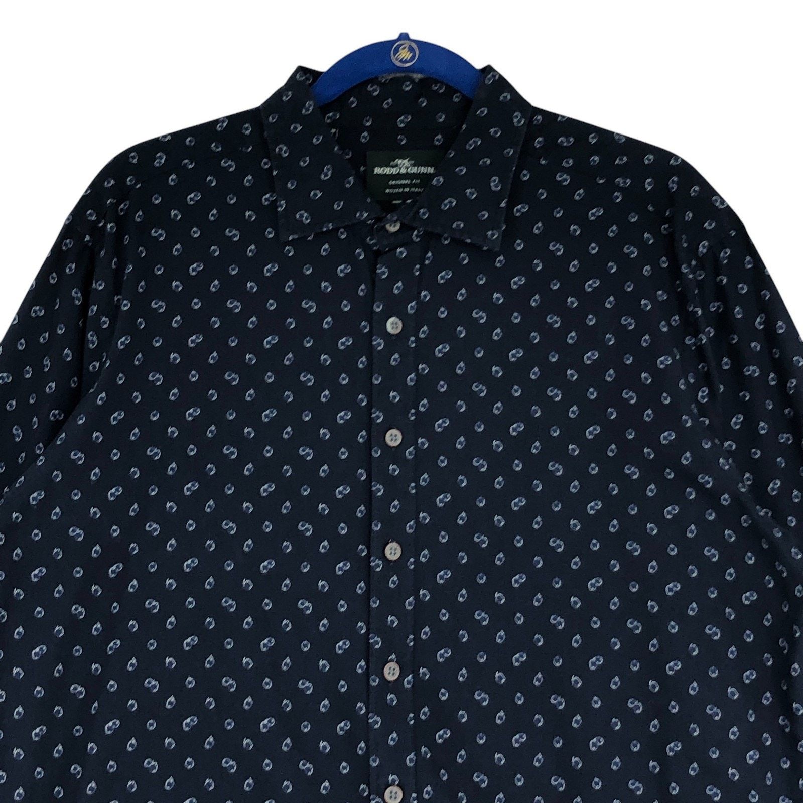 Rodd & Gunn Rodd & Gunn Shirt Navy Blue Original Fit Pattern Cotton Size US L / EU 52-54 / 3 - 2 Thumbnail