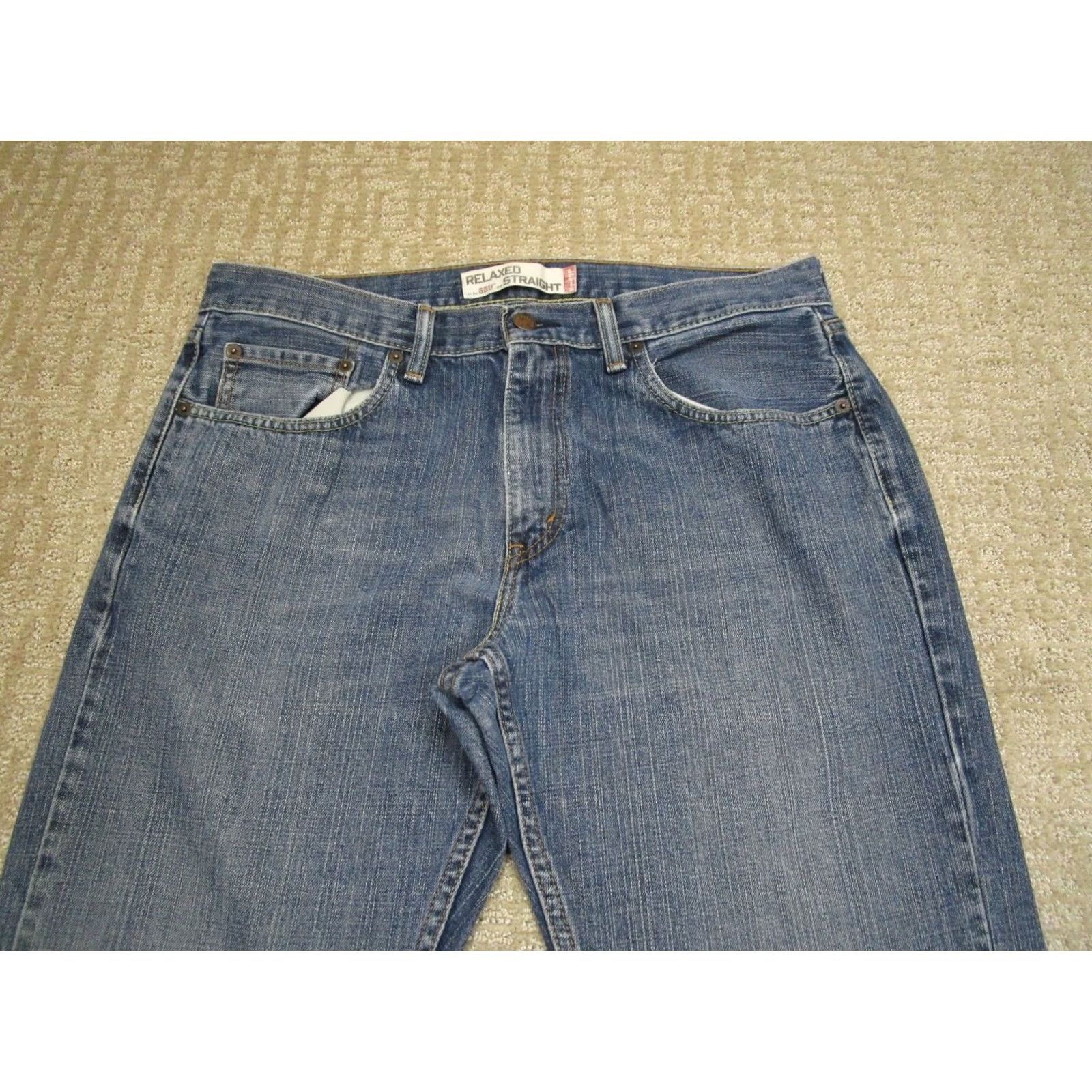 Levi's Levi's 559 Jeans Mens 34x34 Light Blue Straight Denim Relaxed Pants 5-Pocket Logo Retro School Size US 34 / EU 50 - 2 Thumbnail