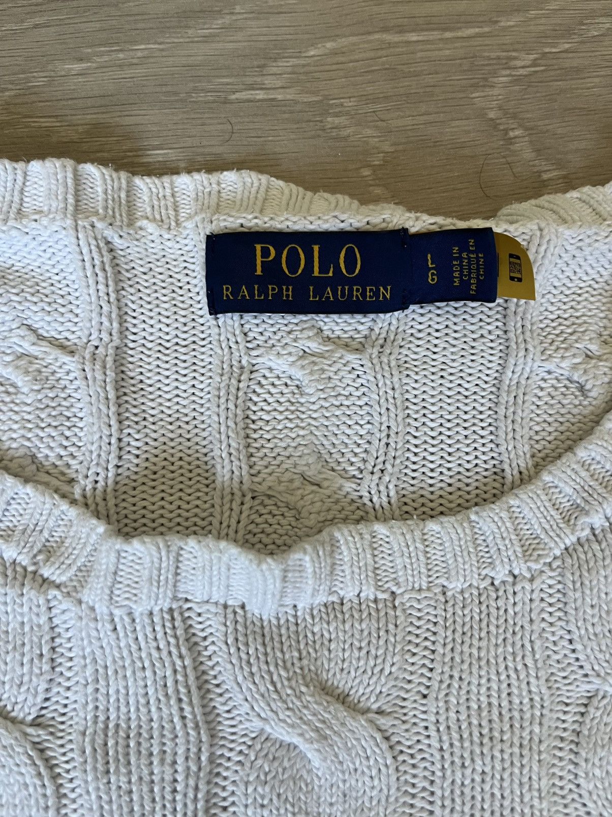 Ralph Lauren Klassischer weißer Cable Knit Sweater– Größe L – Top Zustand Size US L / EU 52-54 / 3 - 3 Thumbnail