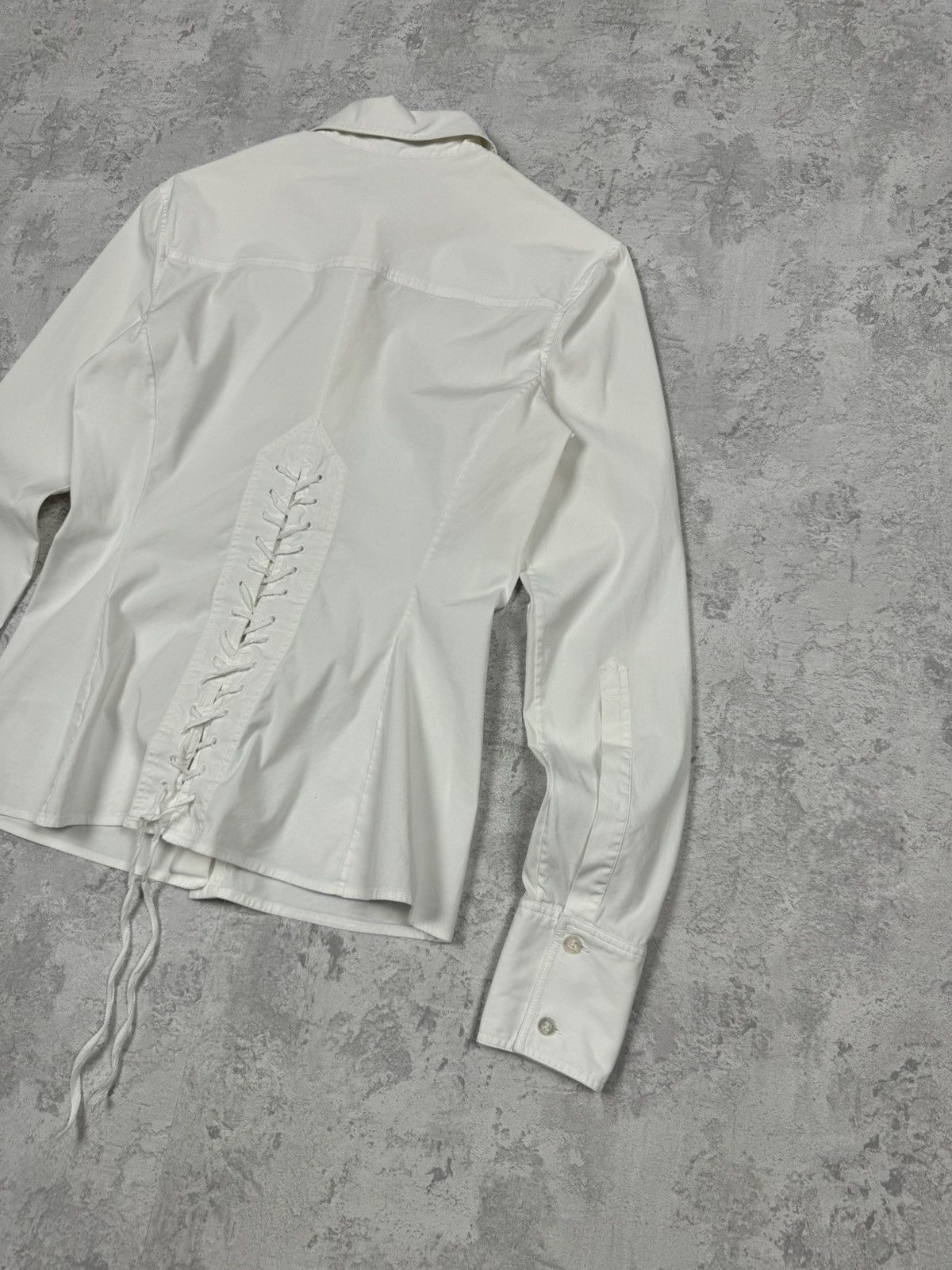 Gucci Rare Gucci Lace-Up White Shirt Size 40 Size S / US 4 / IT 40 - 10 Thumbnail