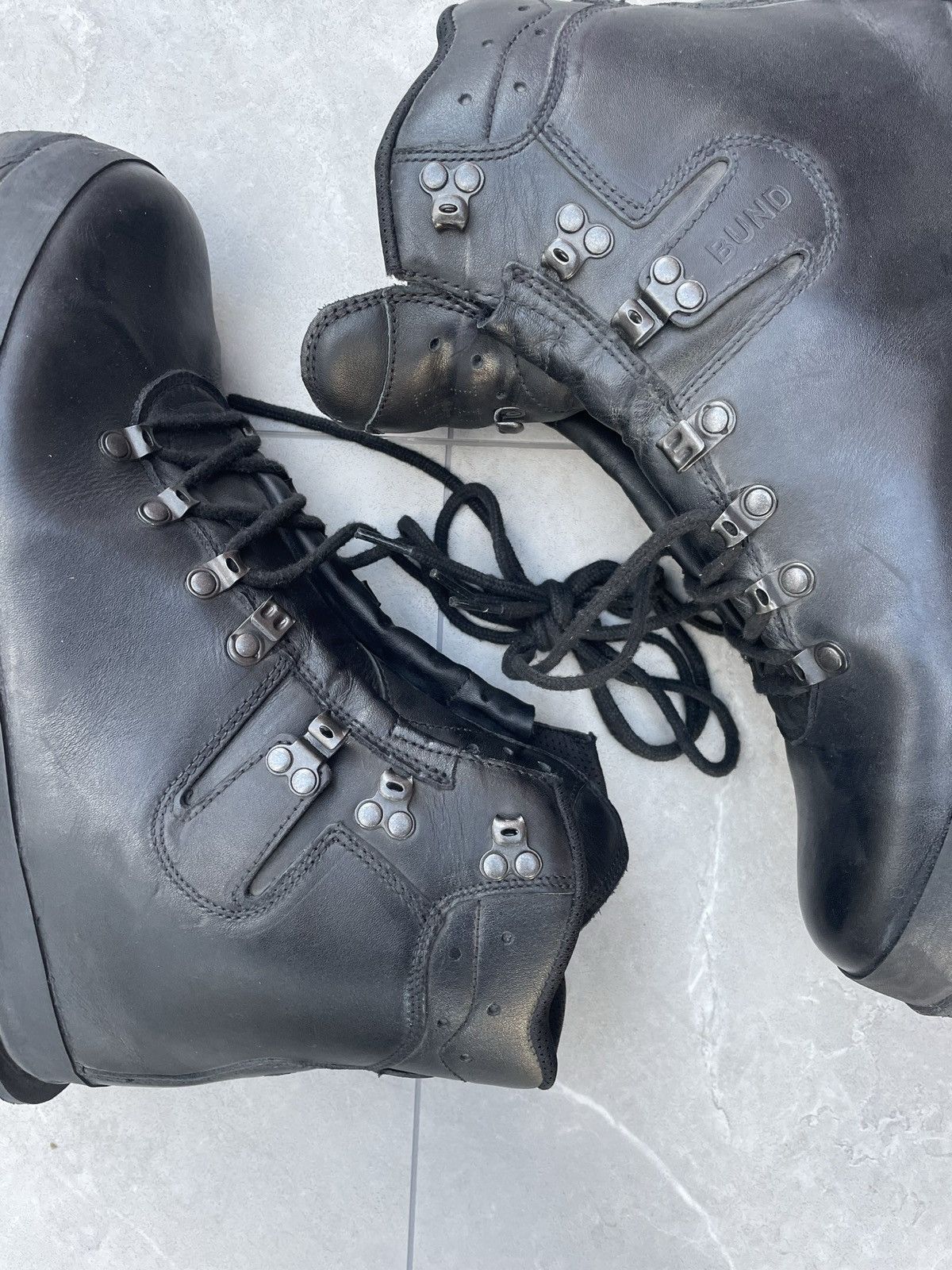 Vintage 1970s Vintage Military Black Leather Combat Boots Size US 9 / EU 42 - 7 Thumbnail
