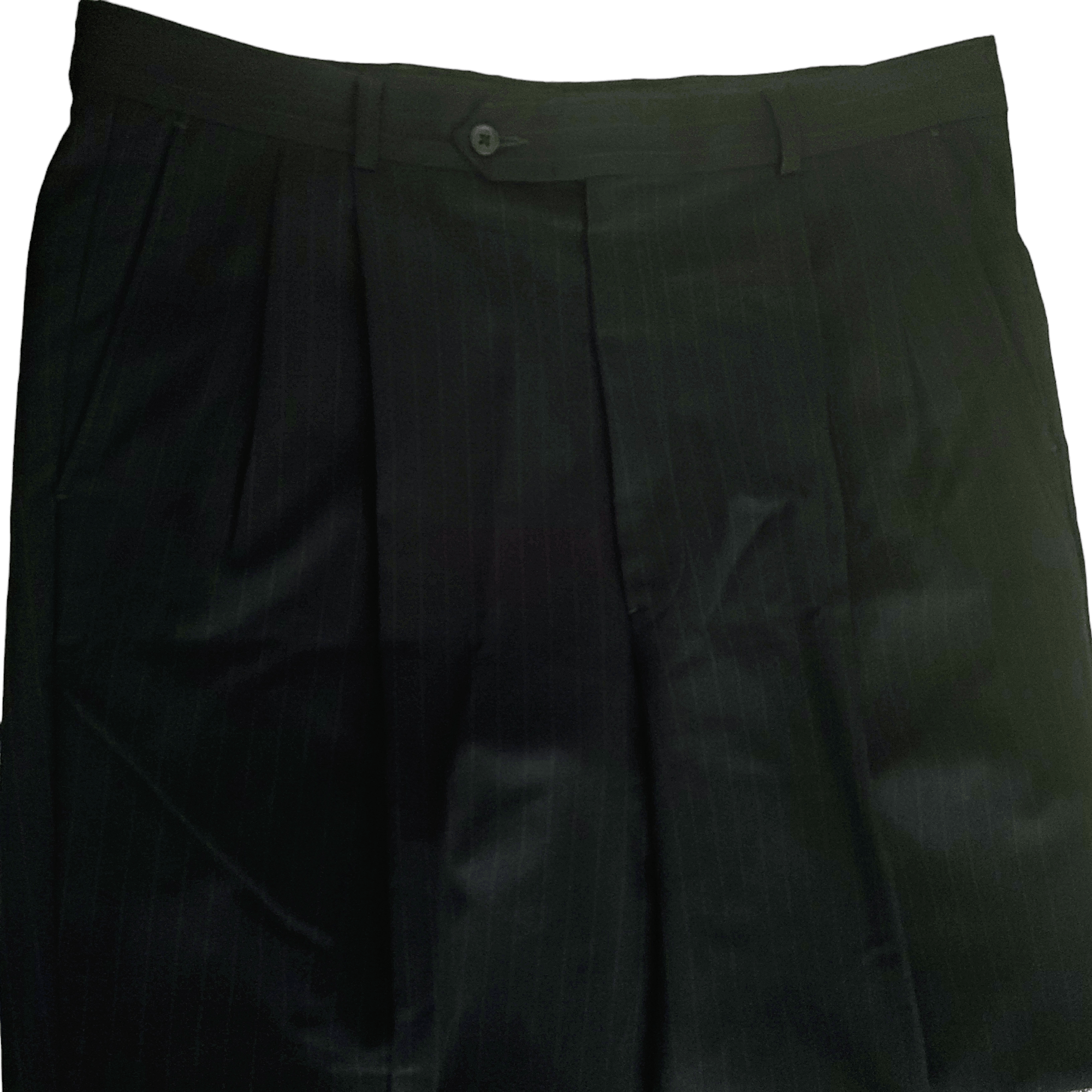 Burberry Burberrys Professional Business Black Pinstripe Wool Suit Size 44R - 8 Thumbnail