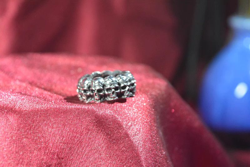 Jewelry Skull Vibe Jewelry Rings Open Size Chrome Ring (Size 7-13) Size ONE SIZE - 4 Thumbnail
