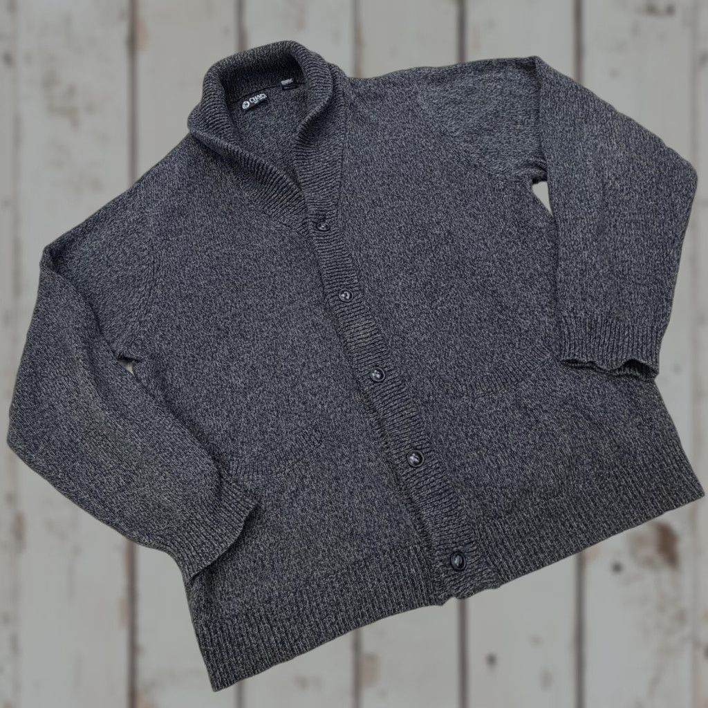 Chaps Chaps Cardigan Sweater Mens XL Gray Cotton Shawl Collar Pockets Button Front Knit Vintage? No Size US XL / EU 56 / 4 - 1 Thumbnail