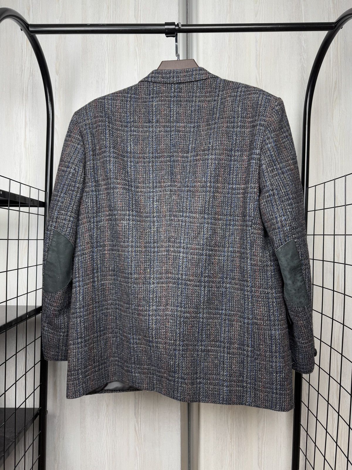 Harris Tweed Harris Tweed Walbusch Vintage Grey Check Plaid Wool Blazer Size 44R - 7 Thumbnail