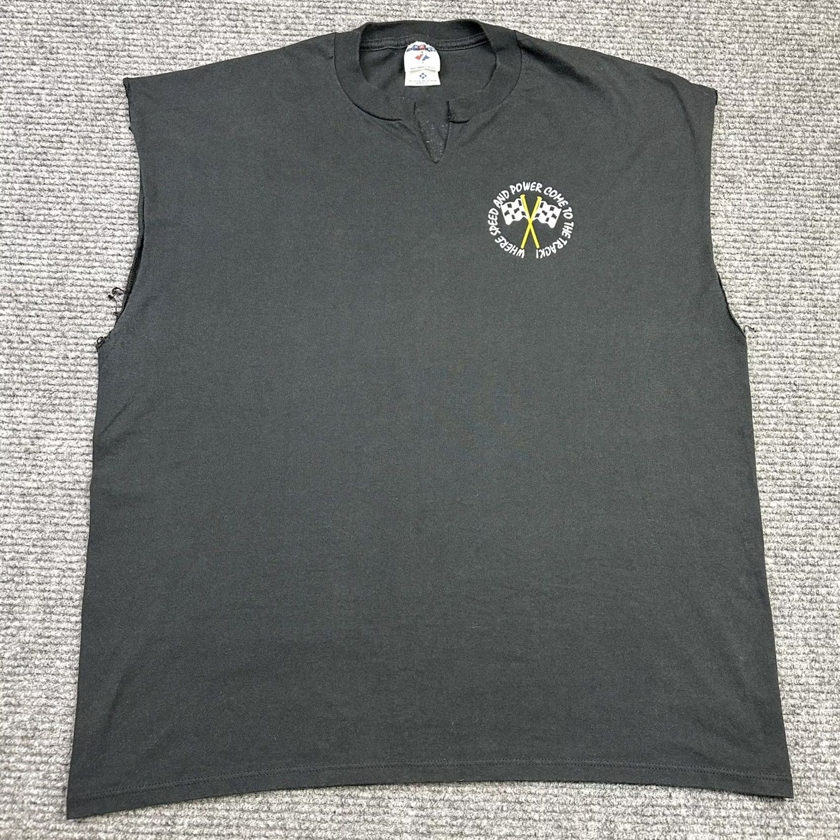 Jerzees VINTAGE 90s NCKRA Kart Racing T Shirt Unisex Adults 2XL Cutoff Sleeveless Double Sided Black Jerzees Crew Neck Size US XXL / EU 58 / 5 - 3 Thumbnail