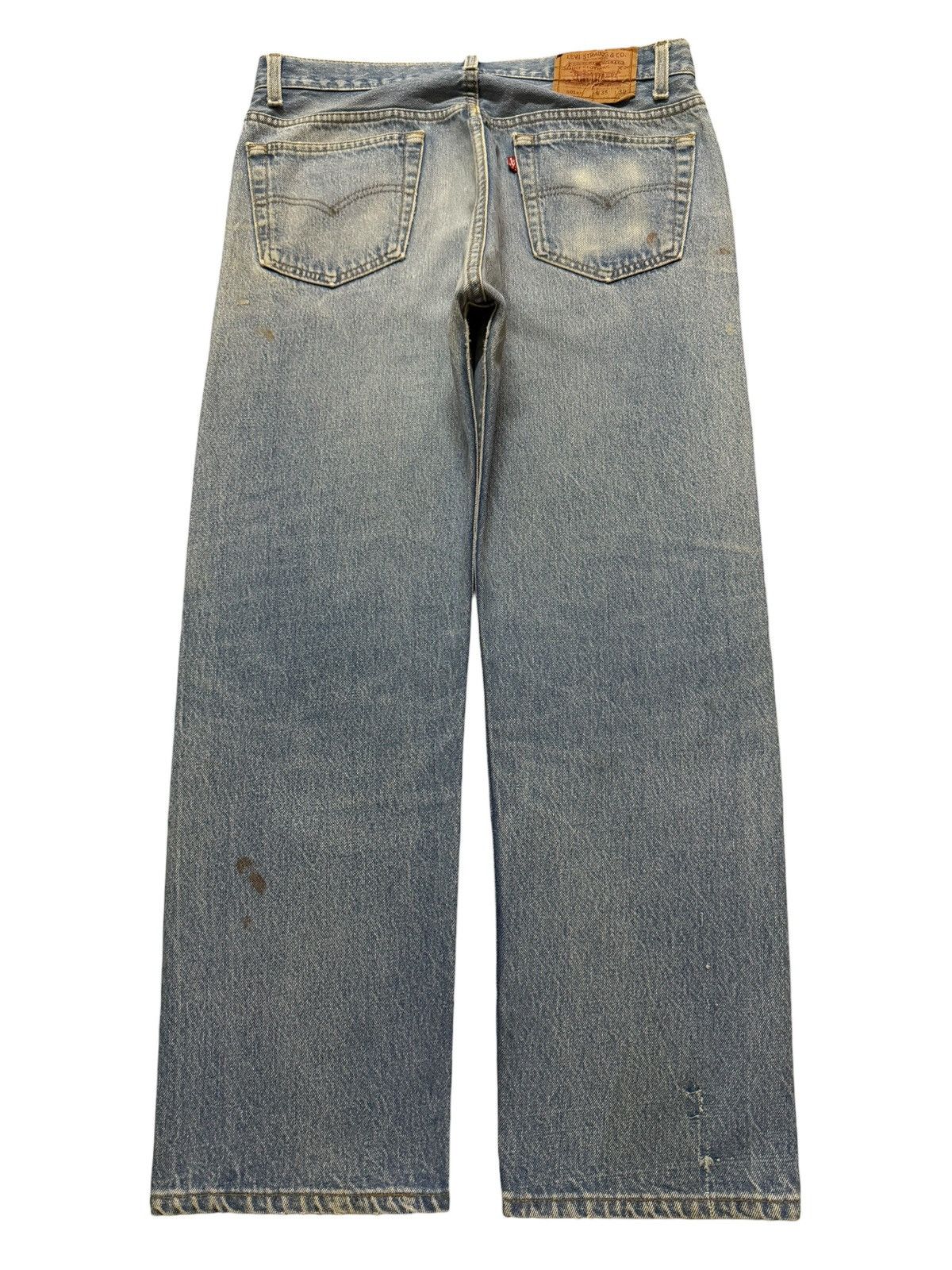 Levi's Vintage 80s Levis 501xx Blue Mud Wash Faded Straight Leg Fit Size US 33 - 2 Thumbnail