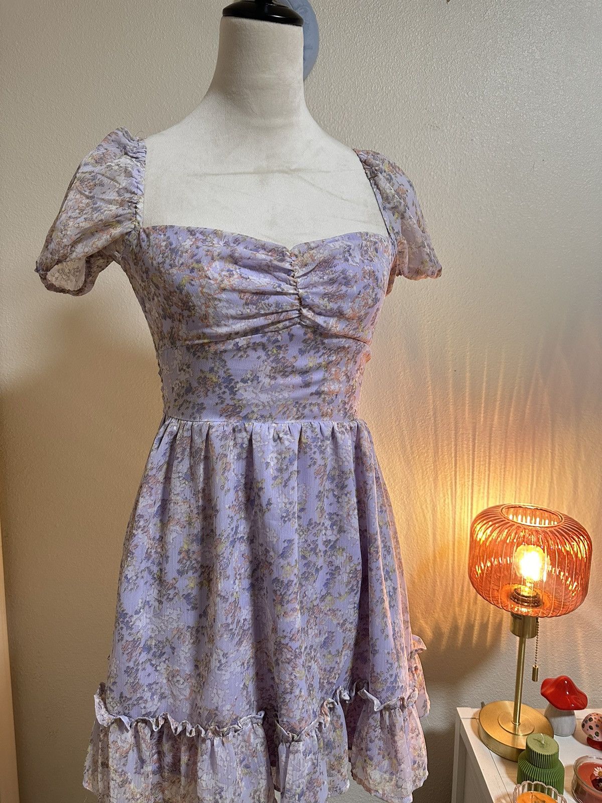 Other Mini floral lavender dress Size XS / US 0-2 / IT 36-38 - 2 Thumbnail