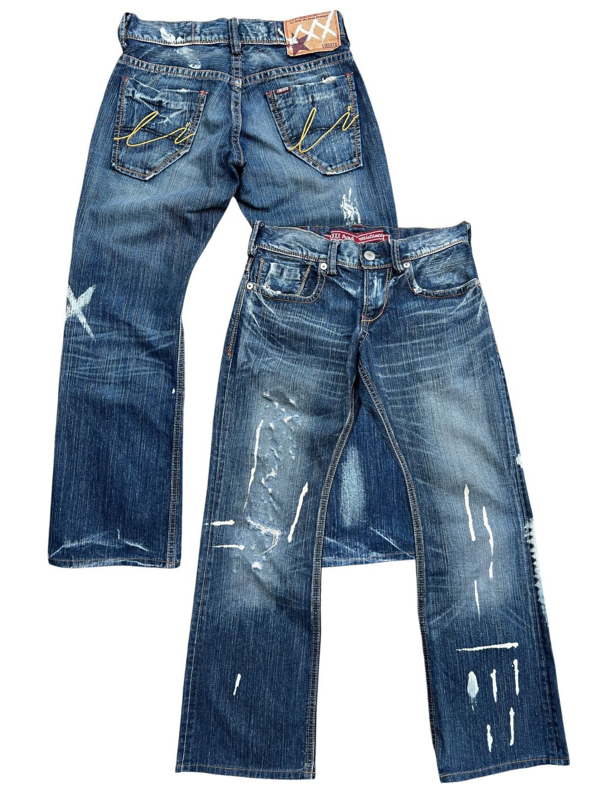 Japanese Brand Liberto Japan Paint Splatter Distressed Denim Jeans 30x27 Size 30" / US 8 / IT 44 - 1 Thumbnail