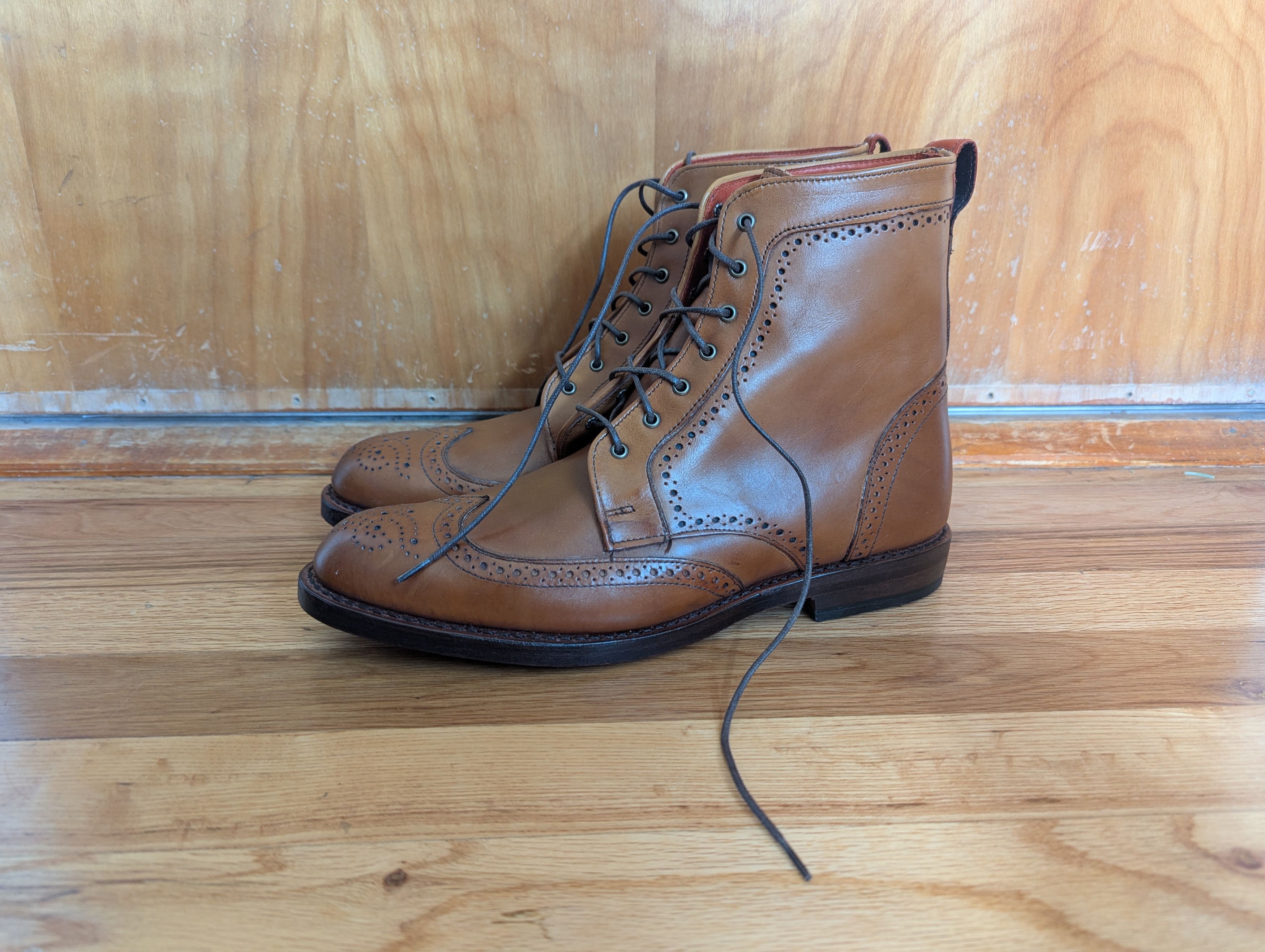 Allen Edmonds New Allen Edmonds Dalton Wingtip Boots Tan Size US 9.5 / EU 42-43 - 5 Thumbnail