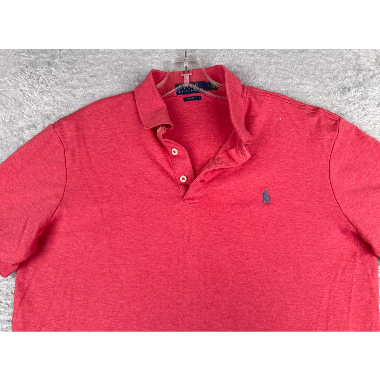 Ralph Lauren Ralph Lauren Polo Shirt Men Medium Pink 100% Cotton Jersey Slim Fit Short Sleeve Button Collared Logo Embroidered Modern American Sports Shirt Size US M / EU 48-50 / 2 - 4 Thumbnail